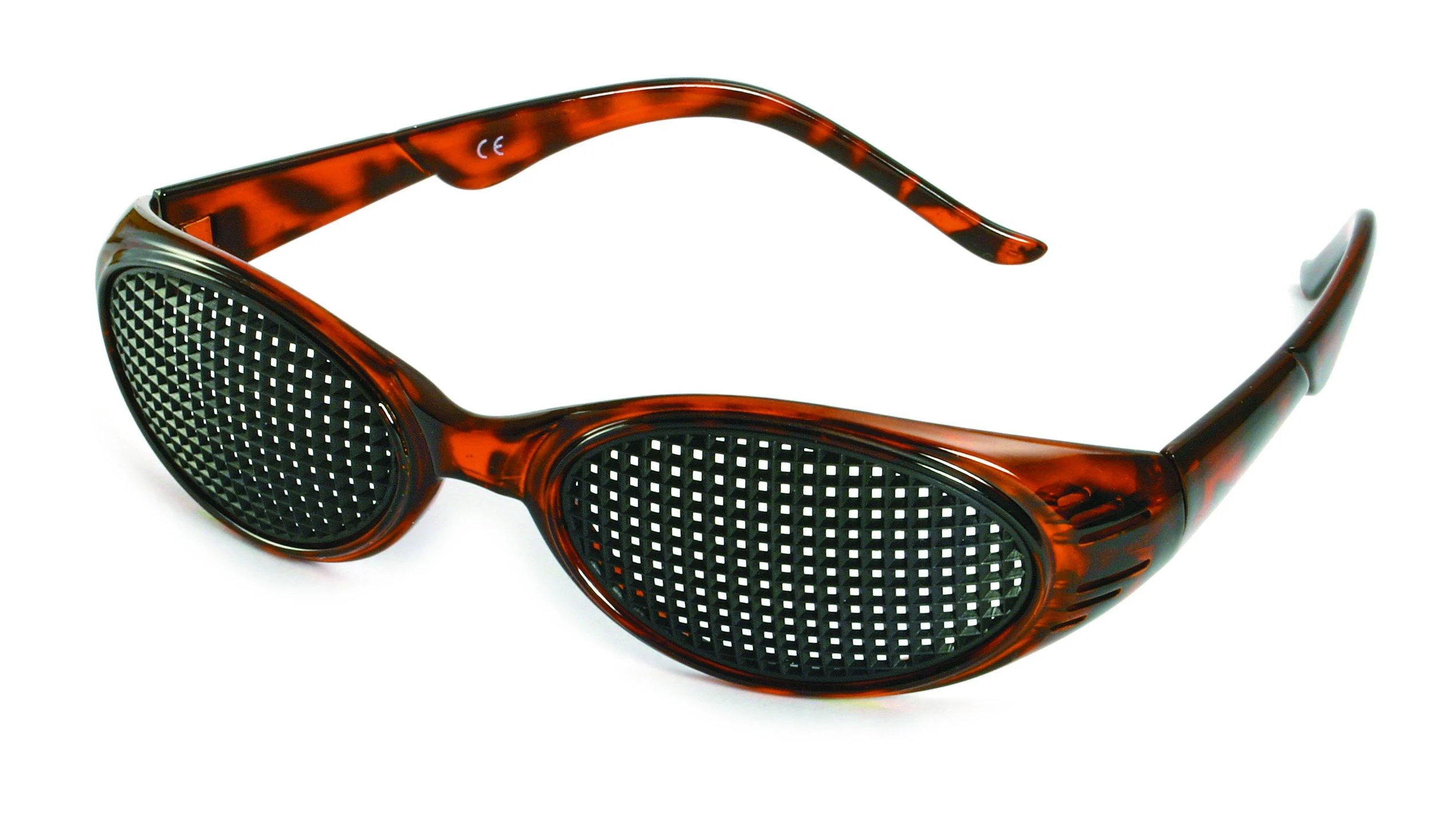 VANLO pinhole glasses 415-KMP square grid brown marbled