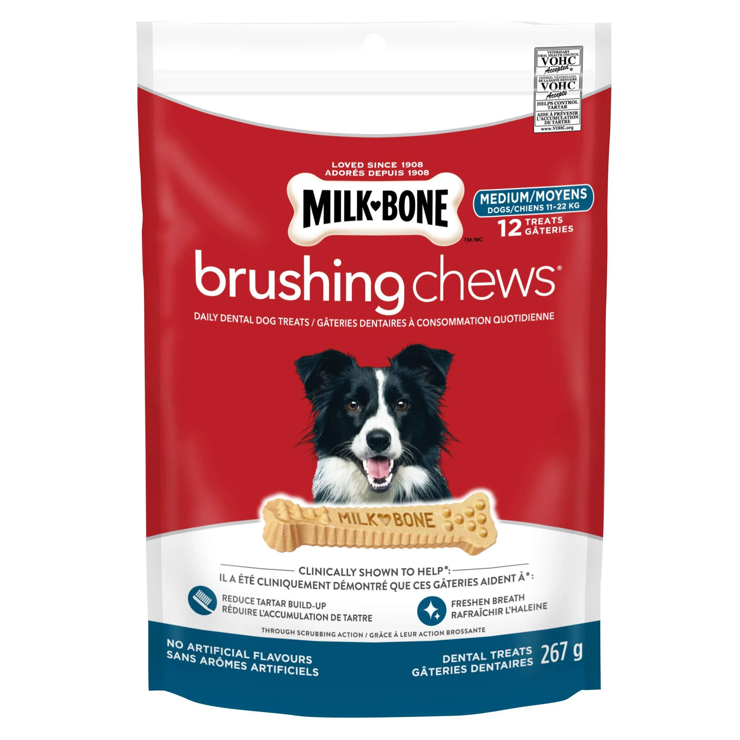 Milk-Bone Brushing Chews Medium Dog Dental Dog Treats 267g