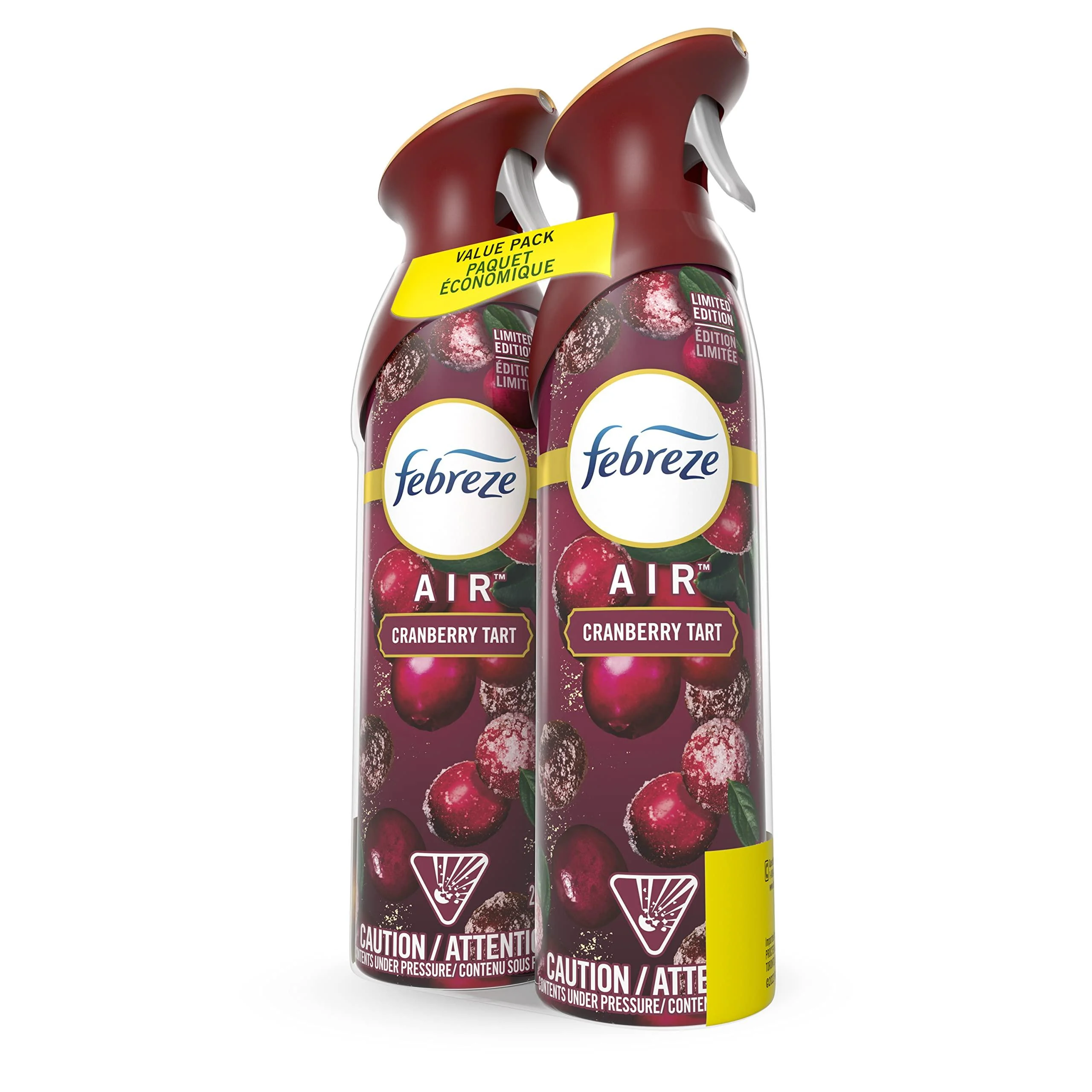 Febreze Air Effects Odor-Fighting Air Freshener Cranberry Tart 250 g Aerosol Can Pack of 2