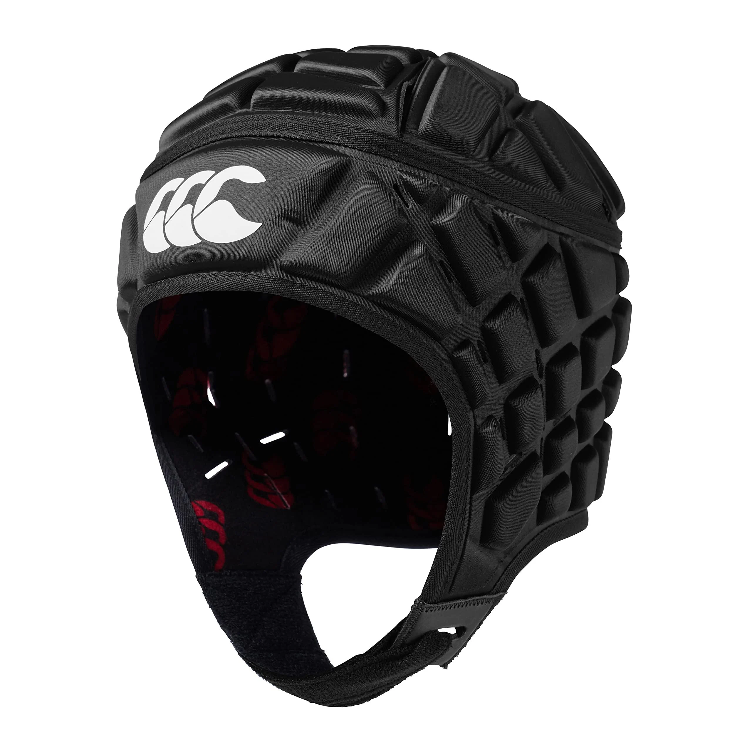 Canterbury CCC Rugby Raze Headguard, Scrum Cap, Full Coverage, Soft-Edged Chin Strap, Designed Holes Aid Ventilation, Foam Padding Black Large