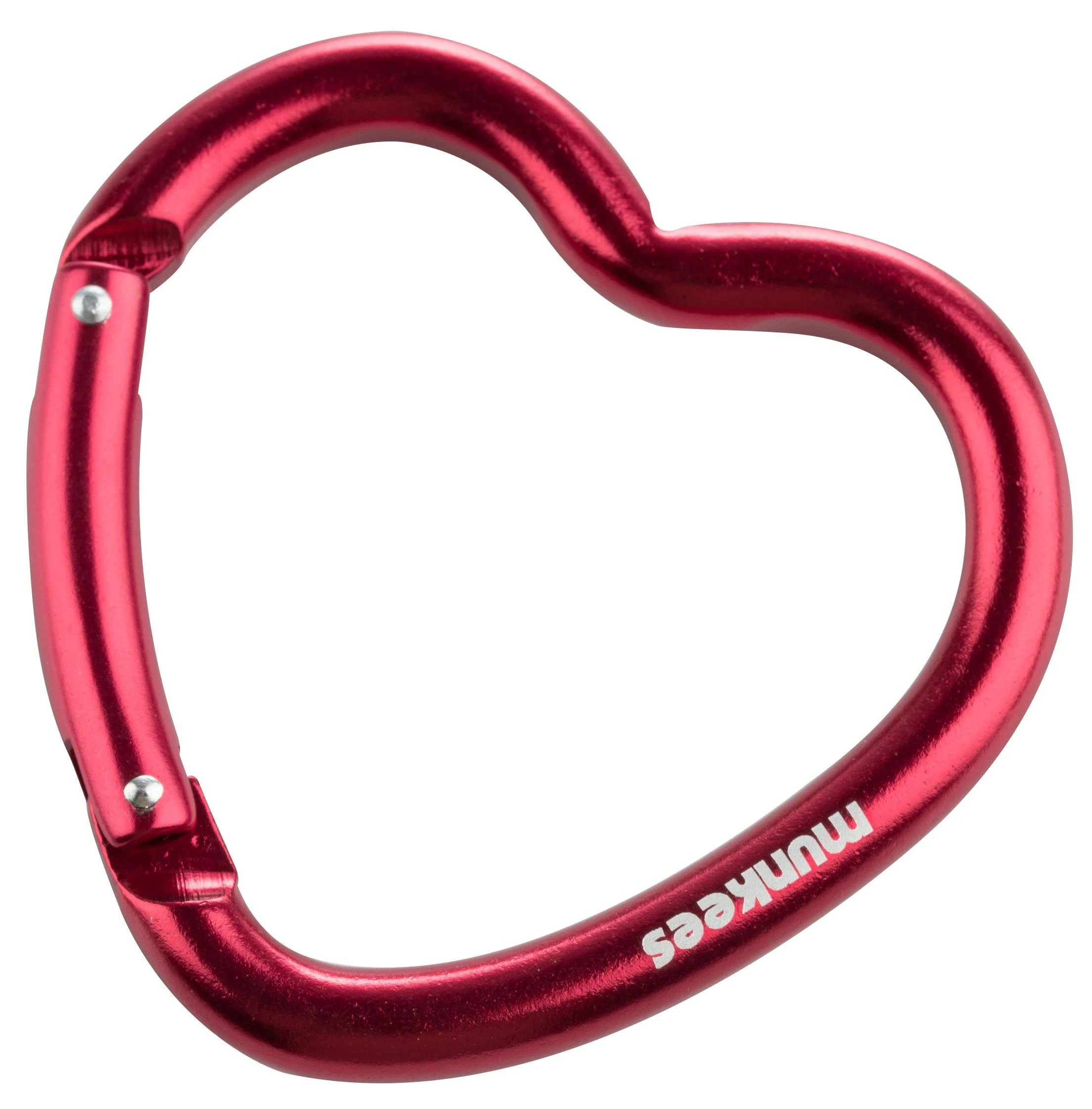 munkees heart carabiner keyring red