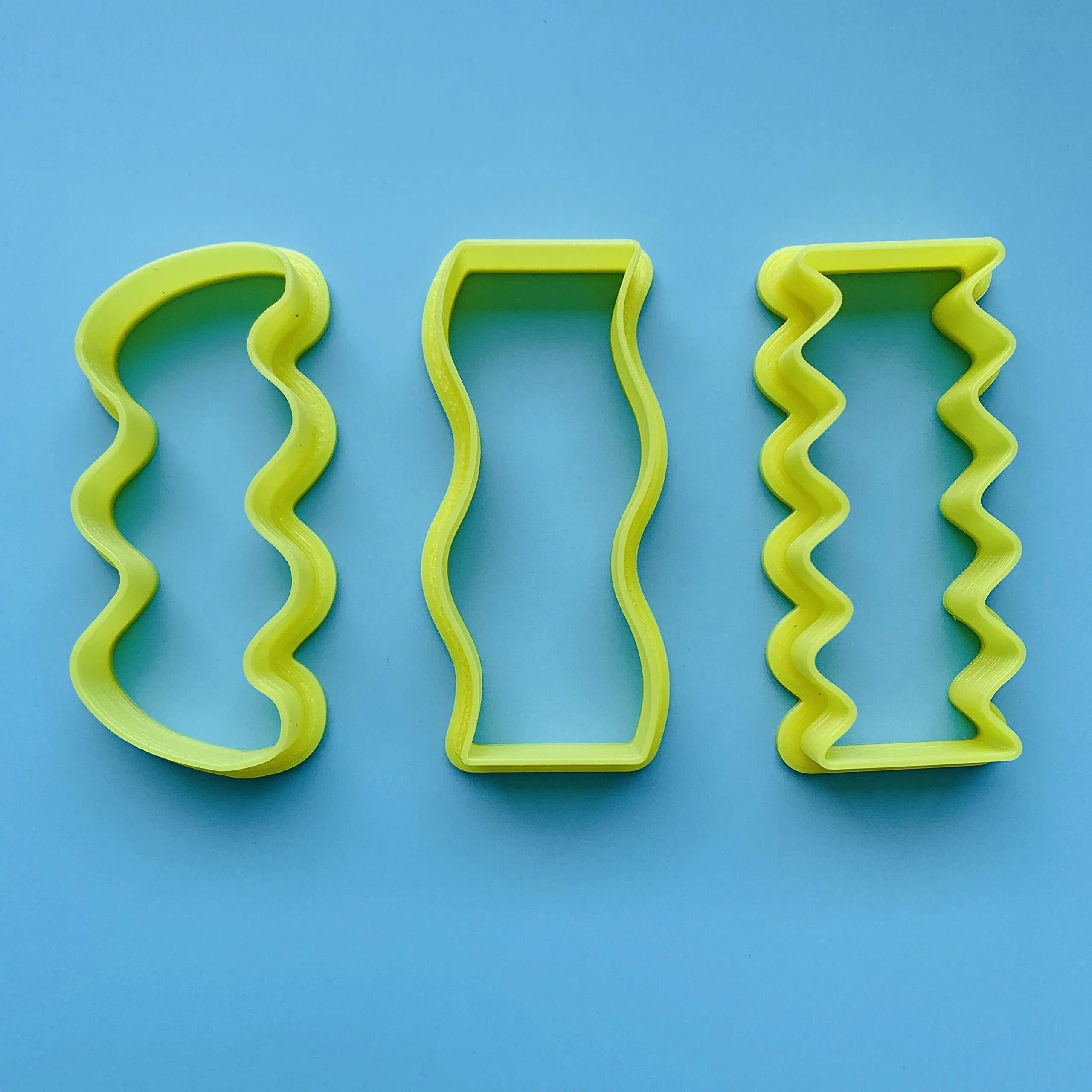 Set of 3 Wavy Rectangle Shape Cutters for Hair Clips Hair Barrettes - CHENRUI