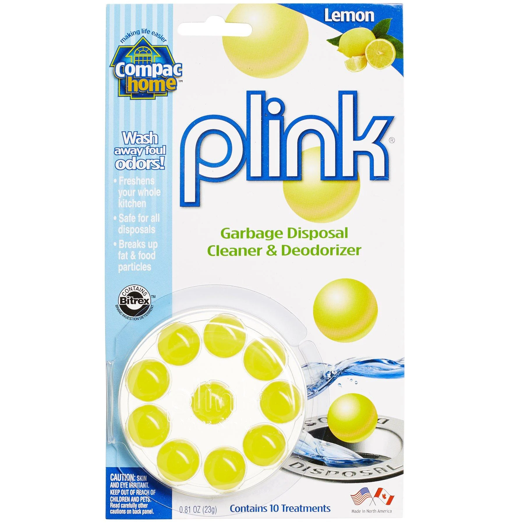Compac Plink 10ct Lemon Garbage Disposal Cleaner & Deodorizer (Pack of 12) - COMPAC HOME