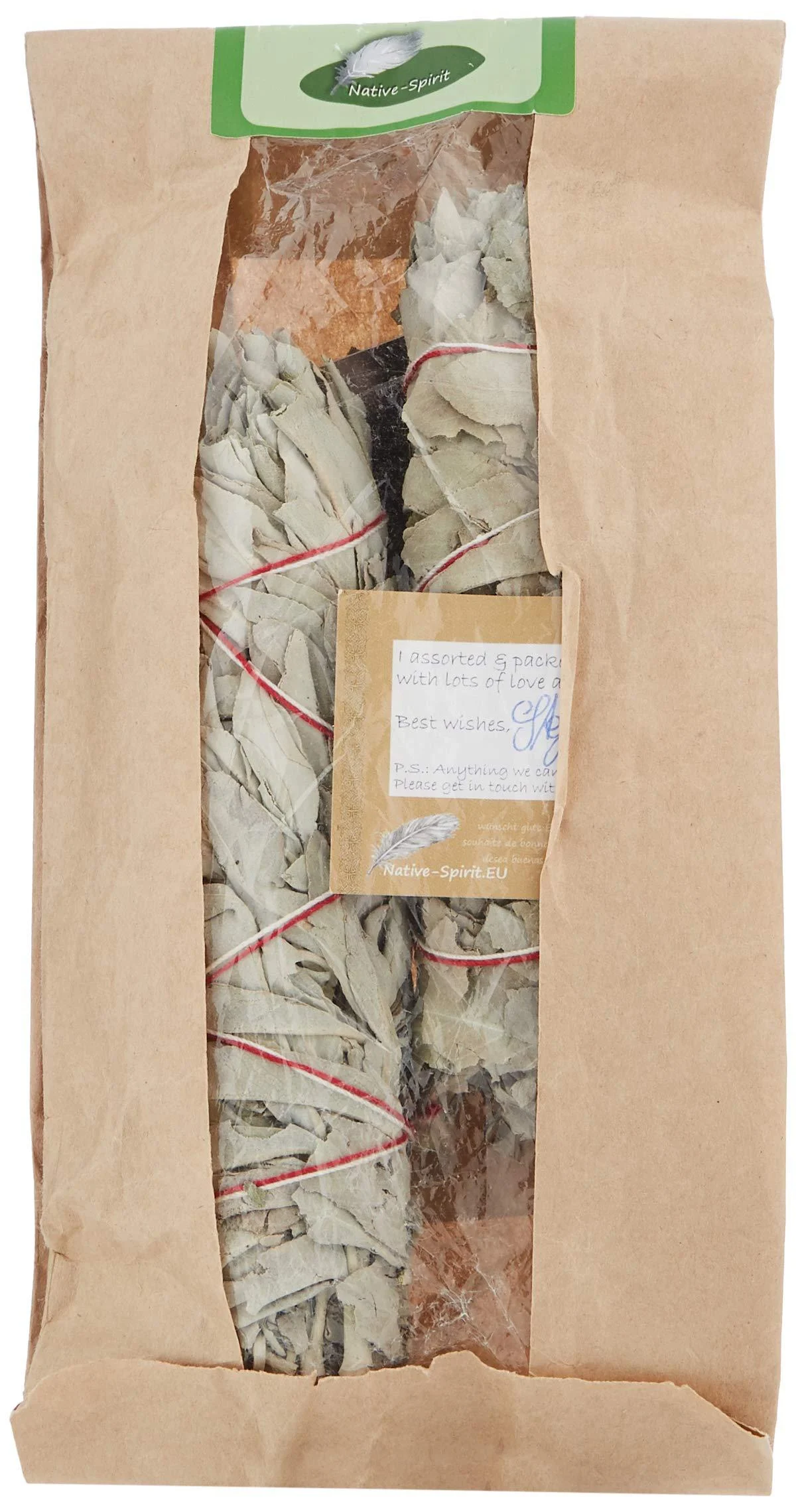 Native Spirit 2 pieces White Sage Incense Bundle XL (18-20 cm long) White Sage from California