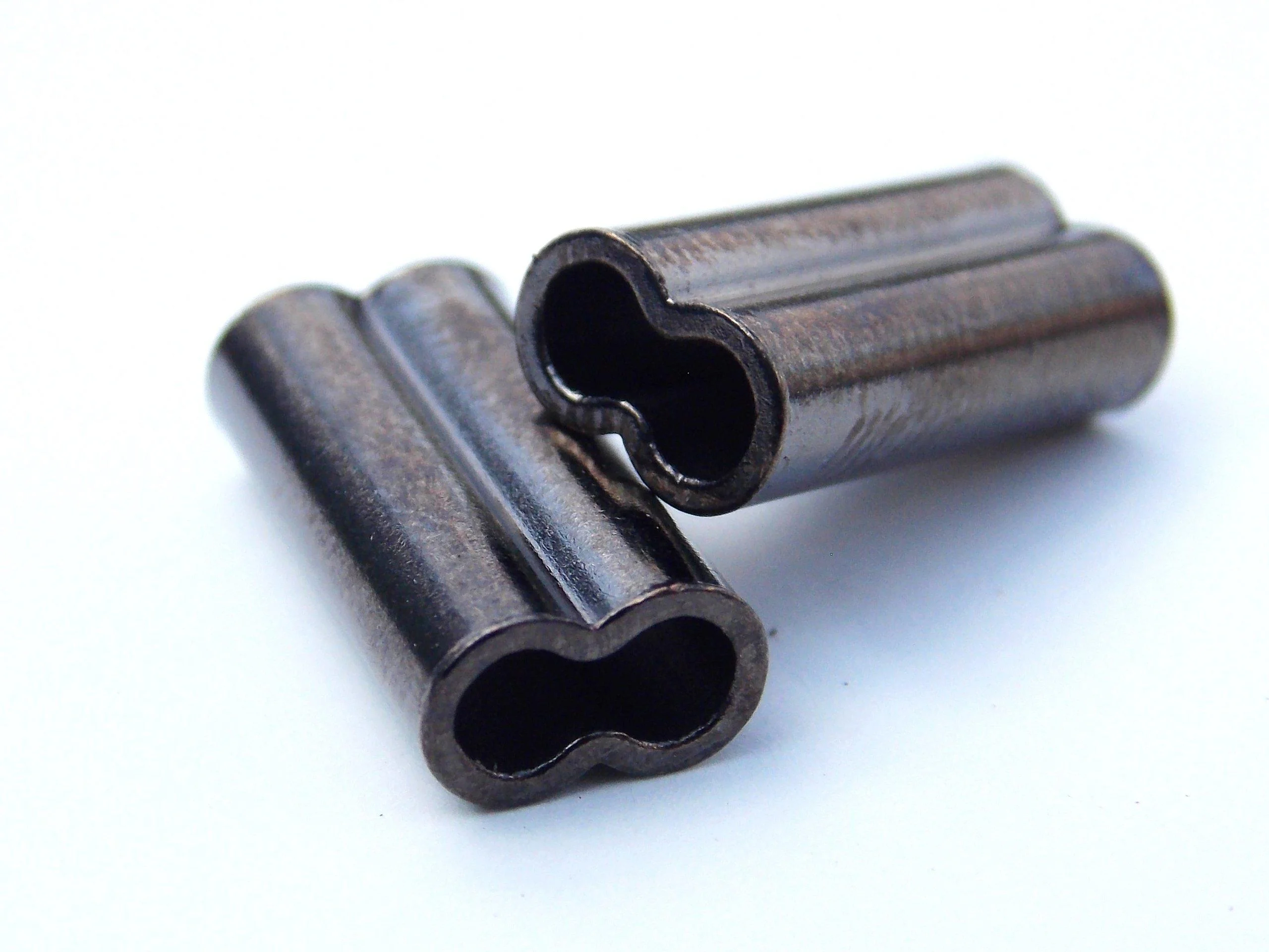 Catch All Tackle Mini Copper Double Barrel Crimp Sleeves 1.0mm x 7mm - 100 Pieces