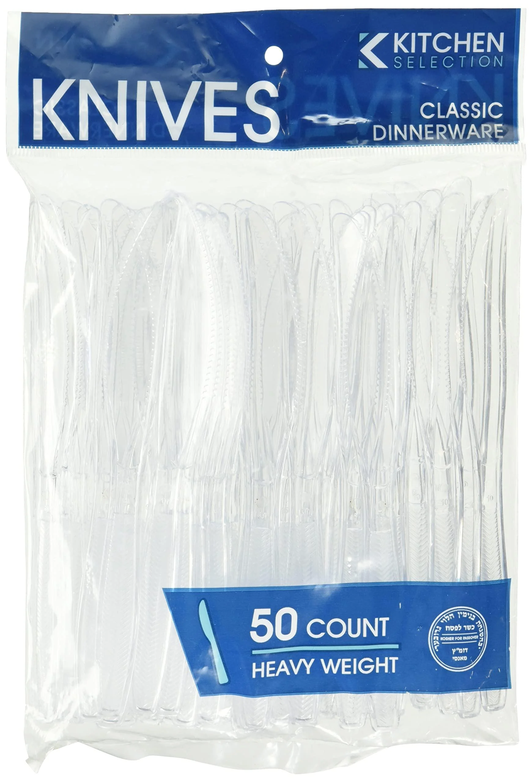 Kitchen Selection Clear Classic Dinnerware Plastic Knives - Heavy Weight | Pack of 50