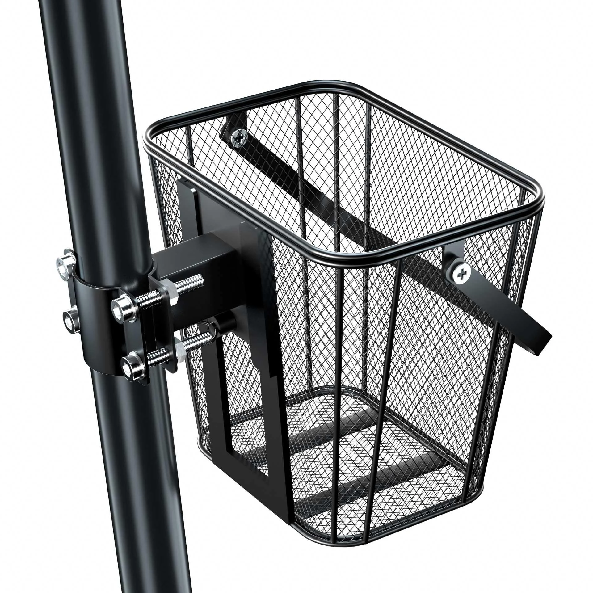 iblkeoTo Scooter Basket Quick Release Take Off/on 70lb Loading Capacity Heavy Duty Iron Mesh Basket with Handle Easy Assembly and Portability Size:Small