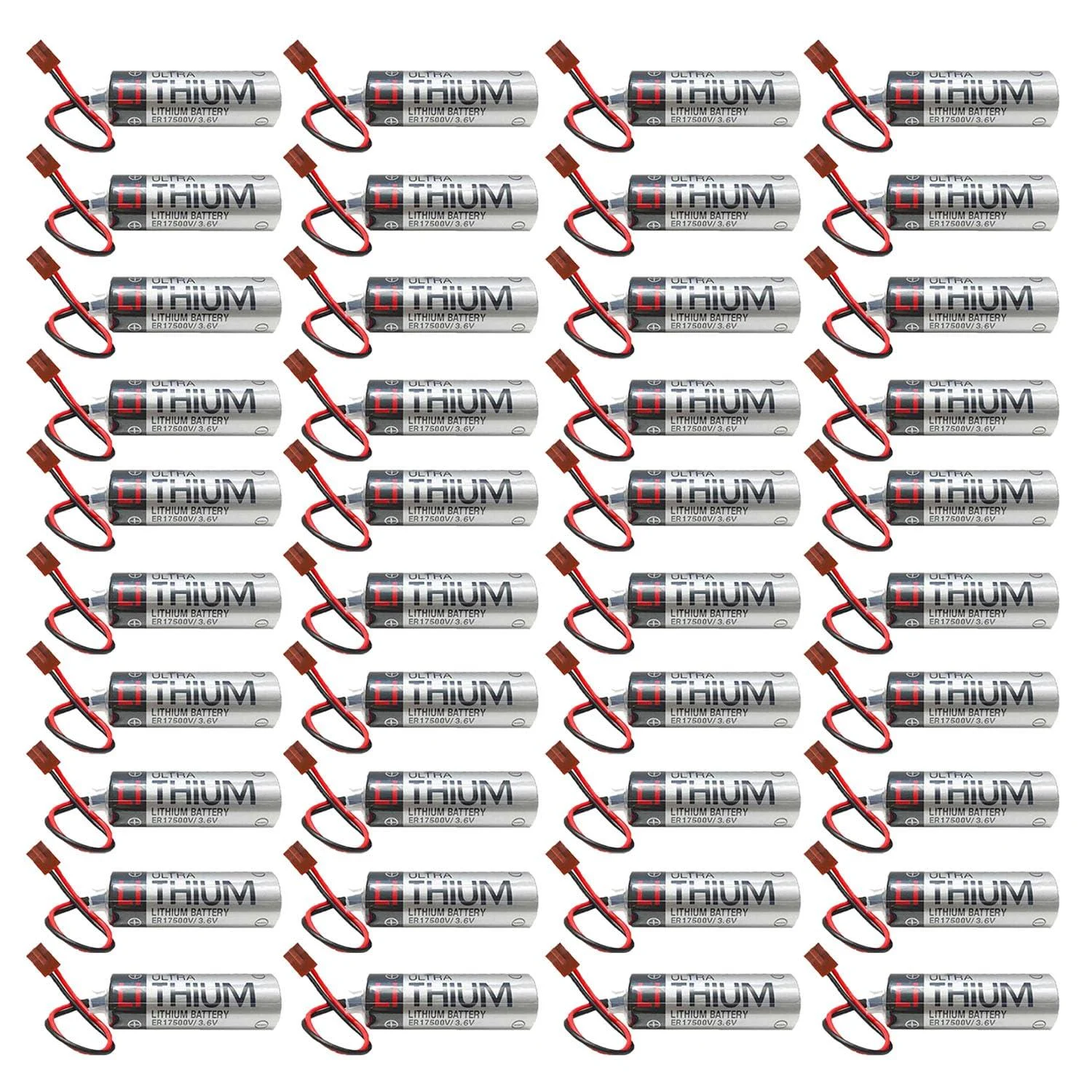 40 Pack ER6VCT ER6V/3.6V PLC Battery for Robot OTC 2000mAh with Small Brown Plug - DAZHE
