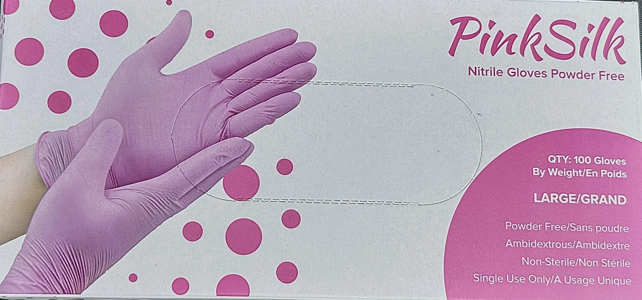 100 Pcs Pink Silk Nitrile Gloves Small - Aaka Scientific Inc.