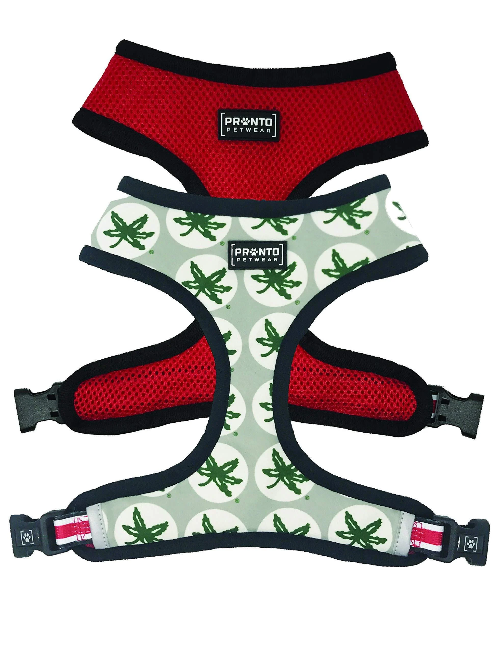 Pronto Petwear Ohio State | Buckeyes Football Stripe Reversible Pet Harness Small