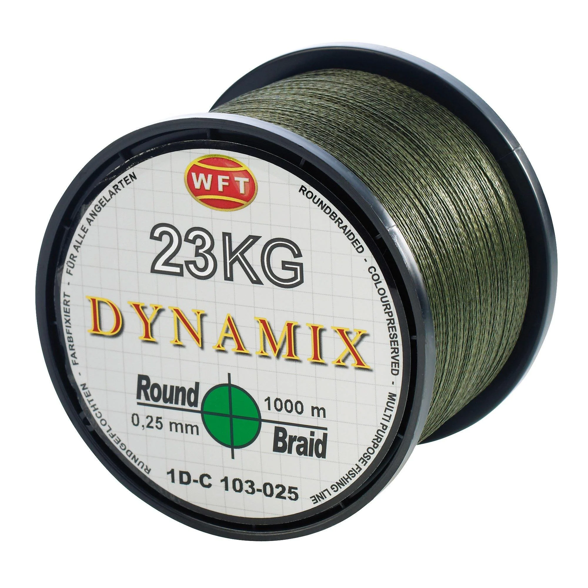 WFT Round Dynamix 1000m braided fishing line Green 0.30mm