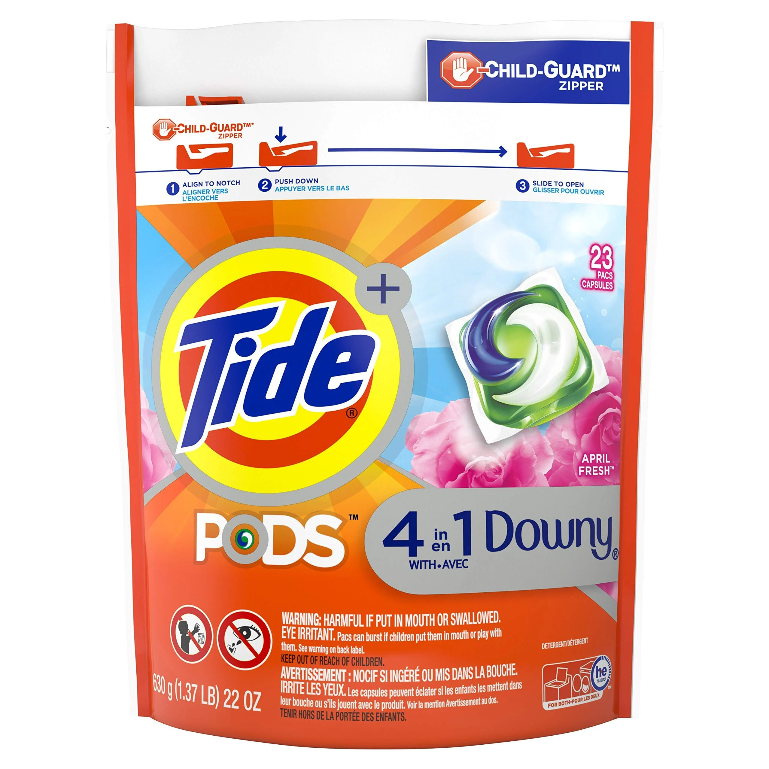 Tide PODS Downy Laundry Detergent Soap Pods, April Fresh Scent, 23 Count Bag