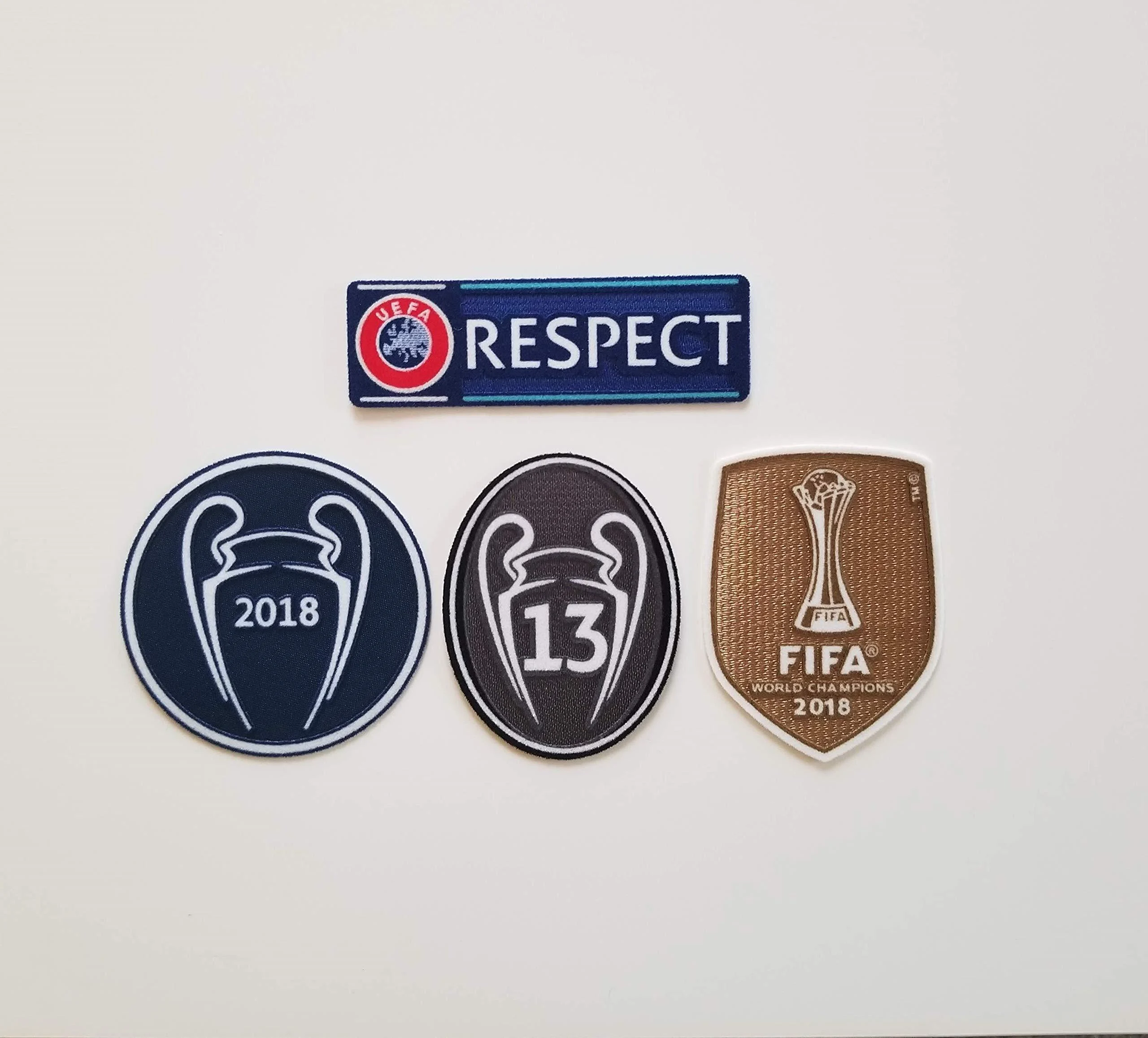 DLCUEL 2018 UEFA Champions League Real Madrid Set Soccer Patch 13 Trophy Respect Bale Benzema Hazard - Ron Patch