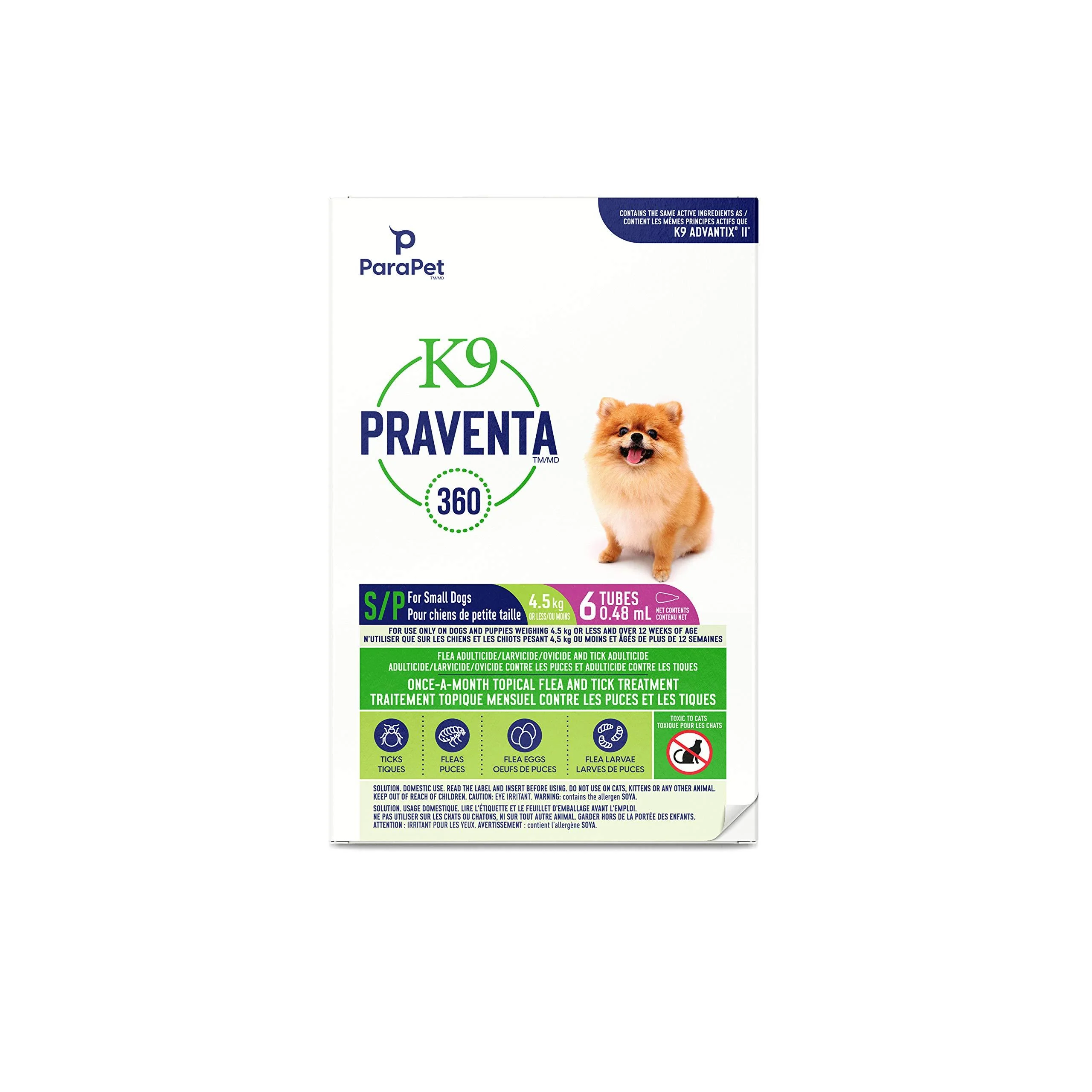 Parapet K9 Praventa 360 for Small Dogs 6 Tubes