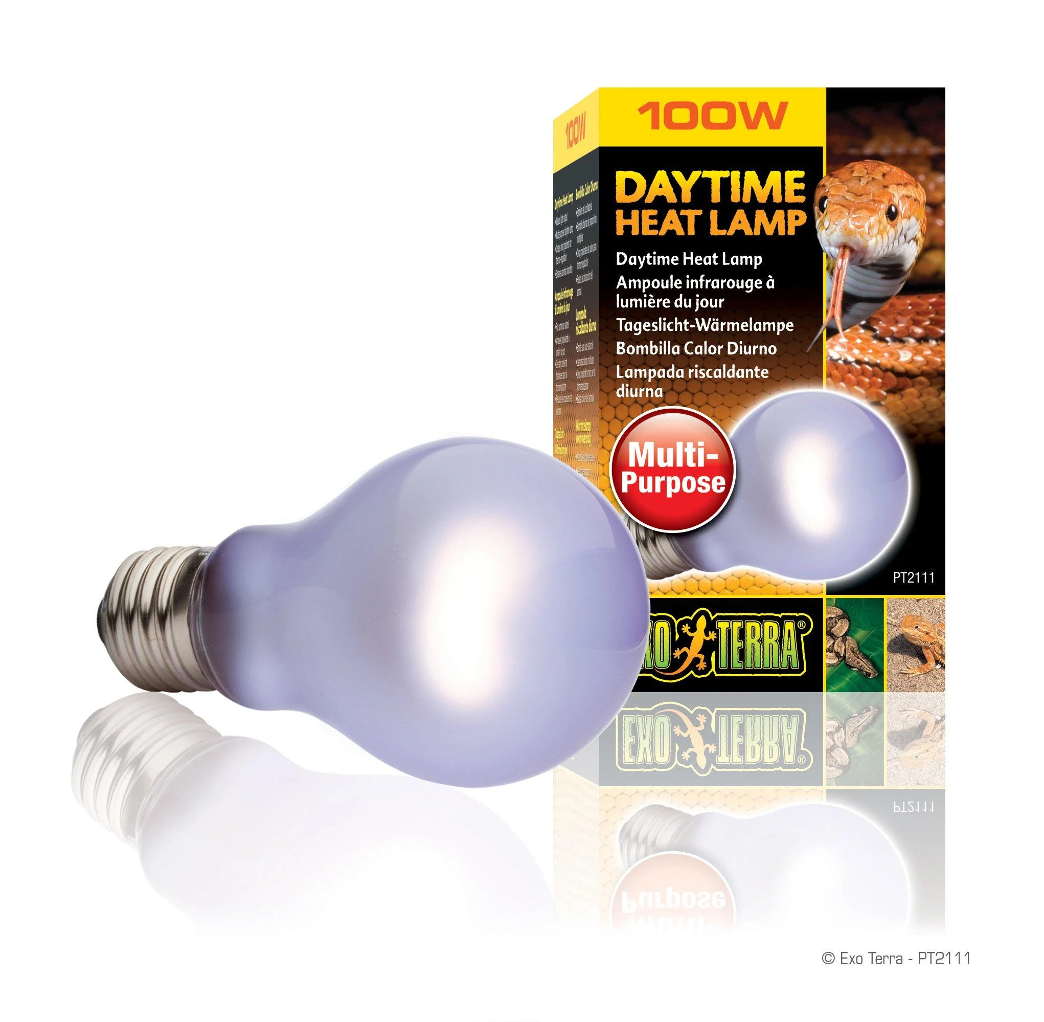 Exo Terra Daytime Heat Lamp broad spectrum daylight lamp A19 100W socket E27 metallic 100 watts - Hagen