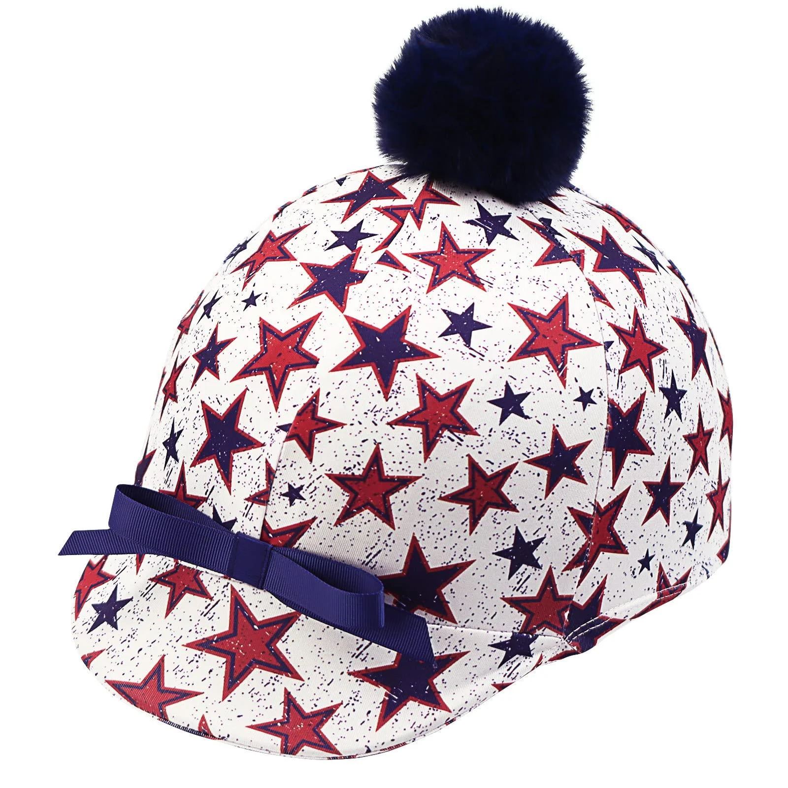 Harrison Howard Equestrian Riding Helmet Cover with Cute Bow Classic Stars