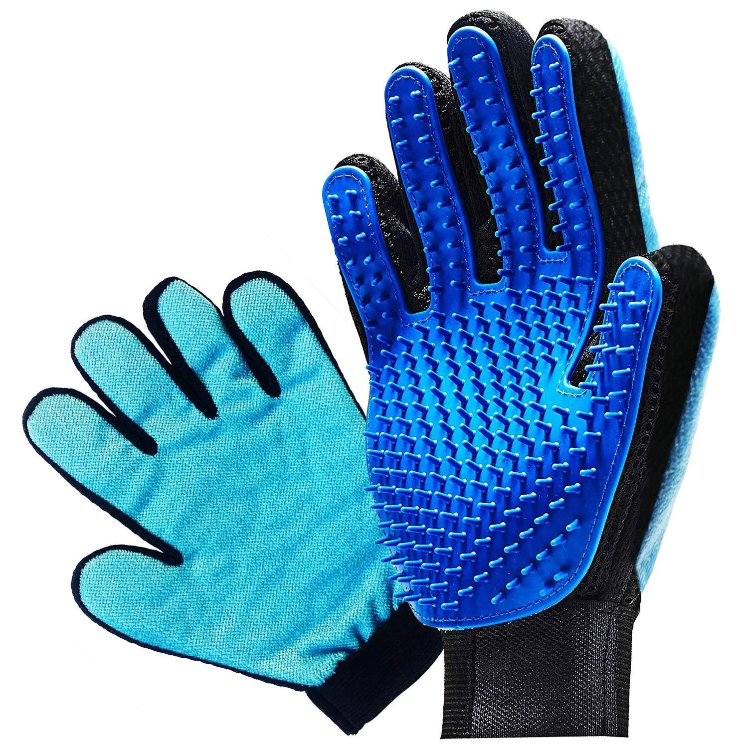 iQ-Pet grooming glove | 2 sides: rubber + microfiber