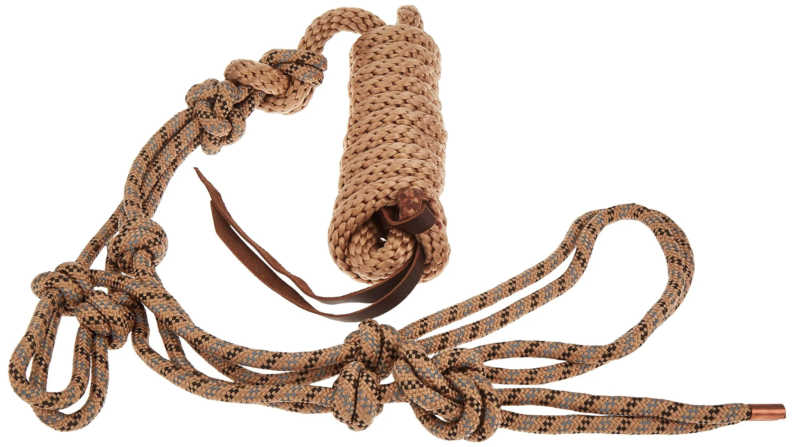 Weaver Leather Diamond Braid Rope Halter and Lead Reflective Tan/Dark Brown