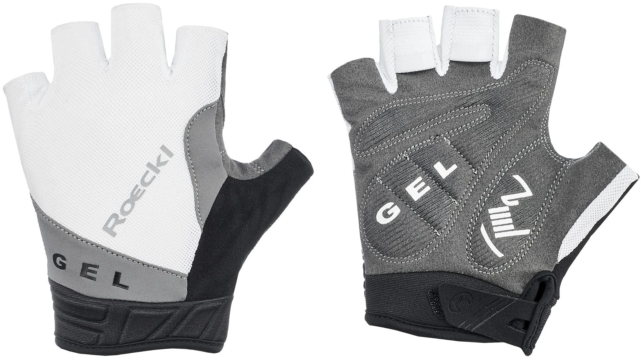 Roeckl Itamos cycling gloves short white/silver 2022 7