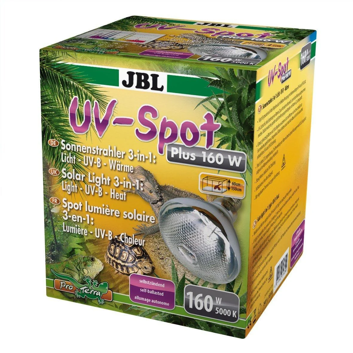 JBL UV-Spot plus 61839 UV spot lamp with daylight spectrum light UV-B heat E27 160 W color effect