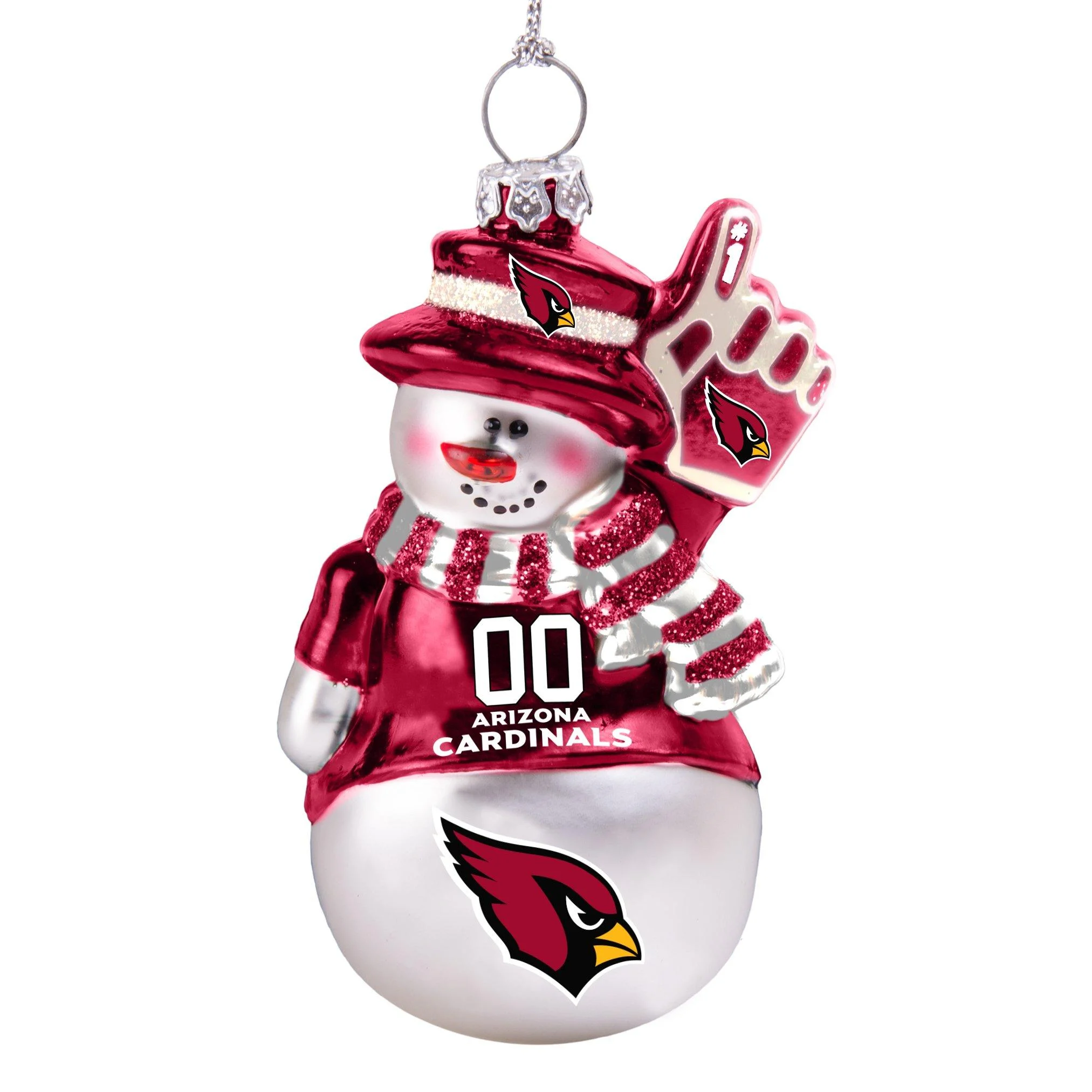 NFL Glitter Snowman Ornament Arizona Cardinals - Boelter Brands
