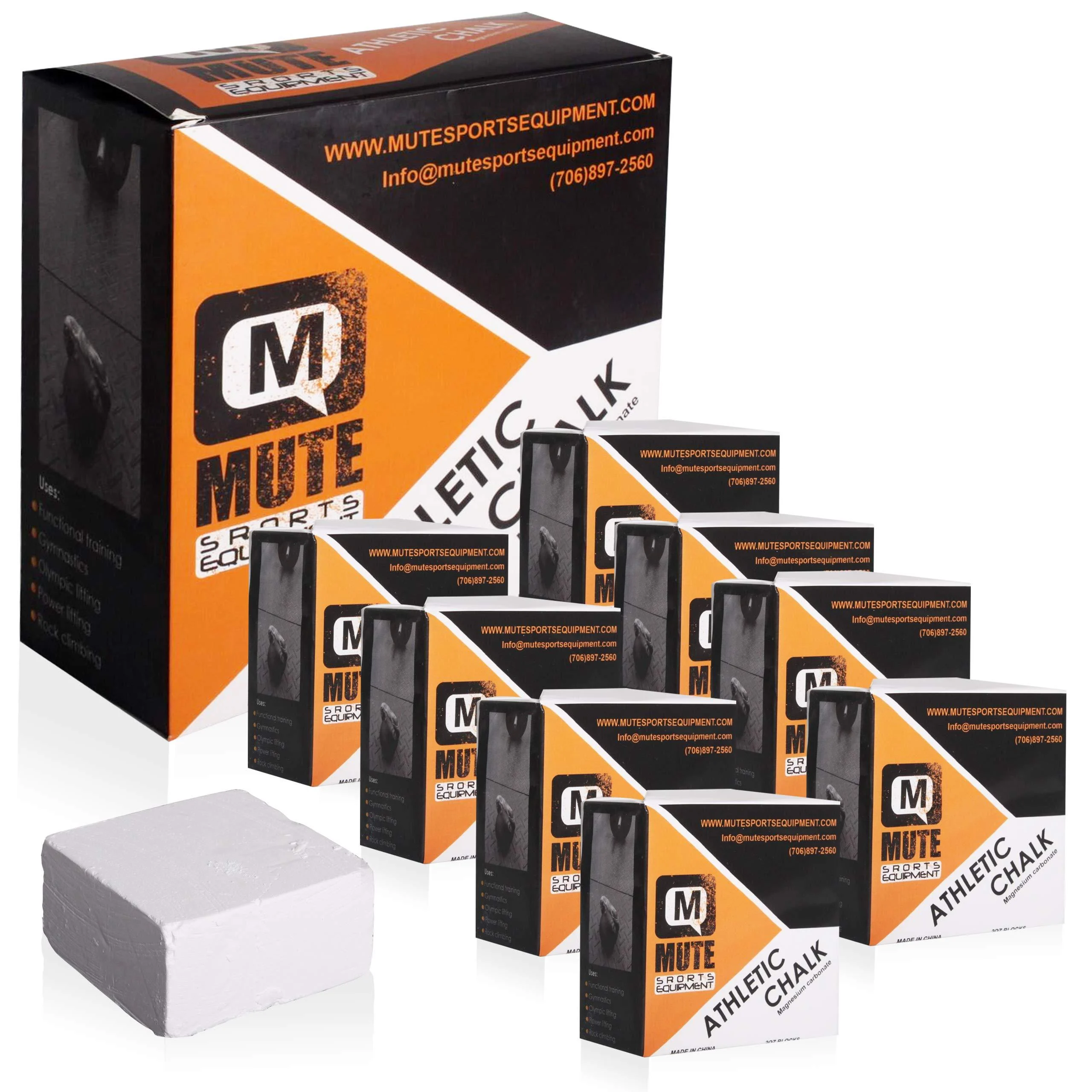 Mute Athletic Gym Chalk 2 oz. Blocks 8 Pack Box