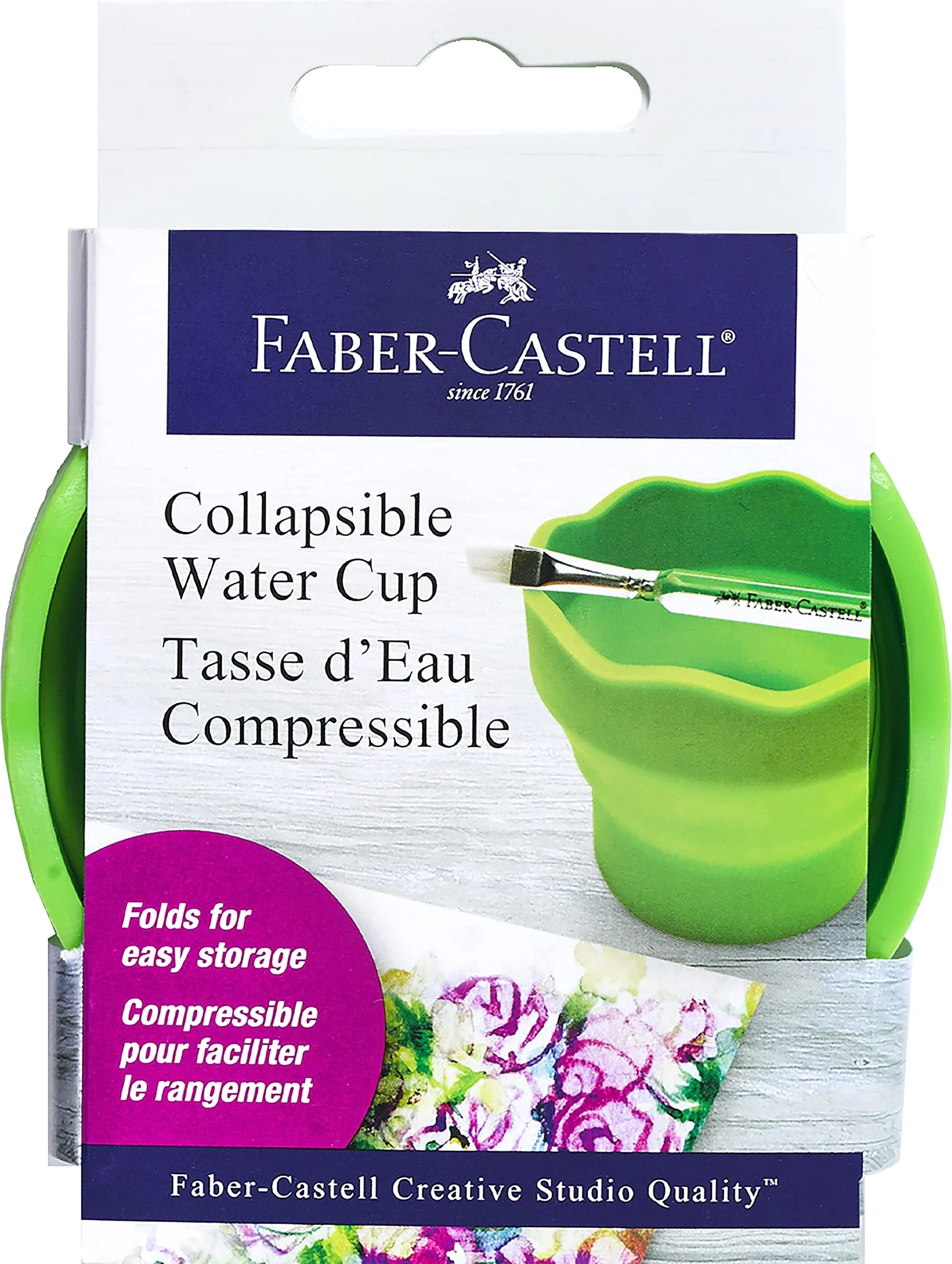 Faber-Castell Collapsible Water Cup - Reusable Water Cup for Mixed Media and Painting Light Green