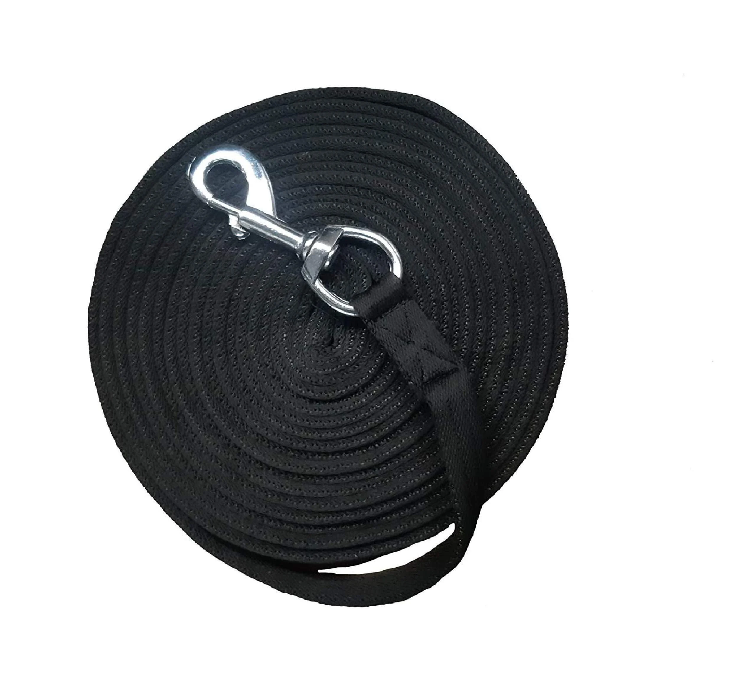 Avon Equine HORSE LUNGING REINS SOFT NYLON TRAINING AID LUNG LINE LUNGING ROPE IN VARIOUS SIZE & COLOR Black 8.00 MTR