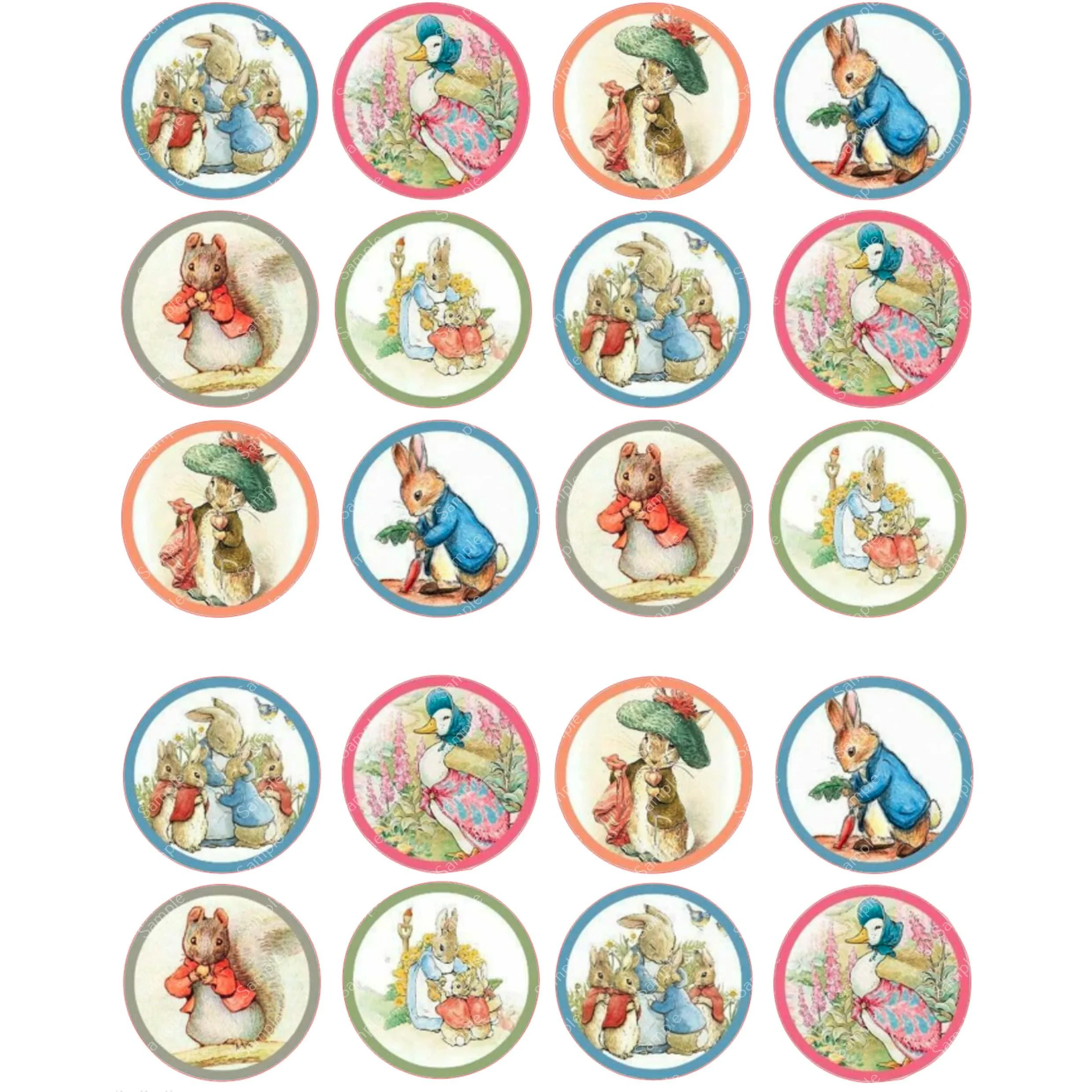 20 Peter Rabbit Pre-Cut Edible Wafer Paper Cupcake Topper Cake Decoration Birthday Cakes