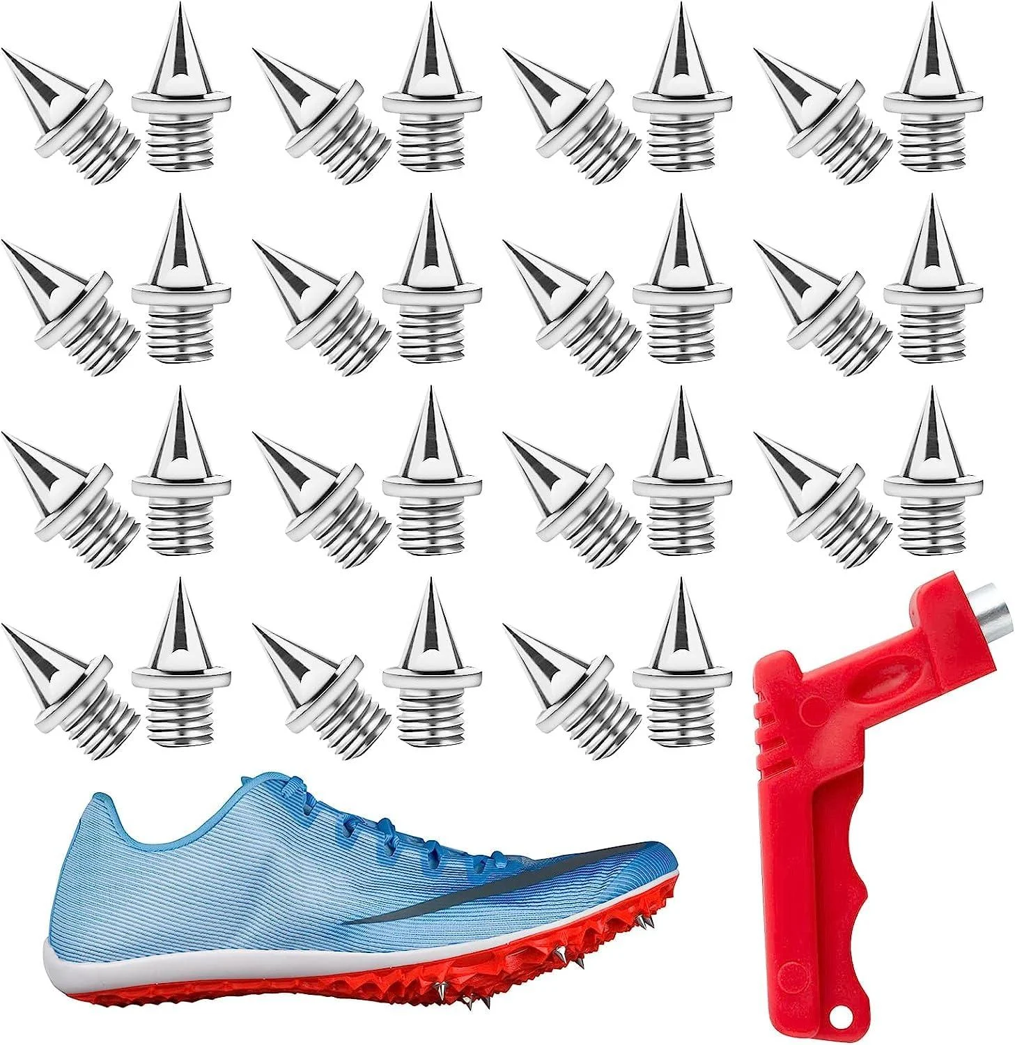 Helweet Track Spikes replacement nails athletics replacement dorn spikes replacement thorns 30 pieces of spike key athletics for athletics replacement dorn spike nail nail length 7mm