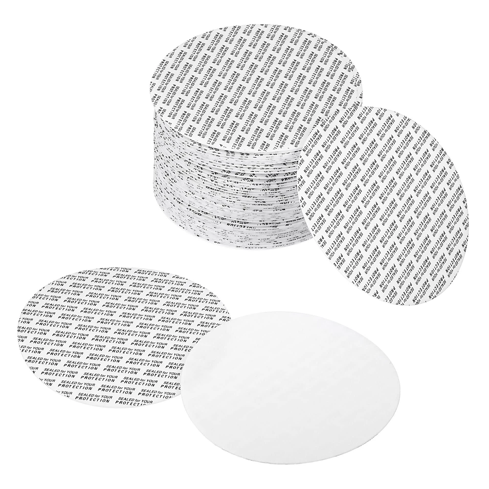 PATIKIL 95mm/3.74" Foam Lid Liner 50 Pack PS Foam Resistant Tamper Pressure Sensitive Seal for Bottle Cap Liners Seals