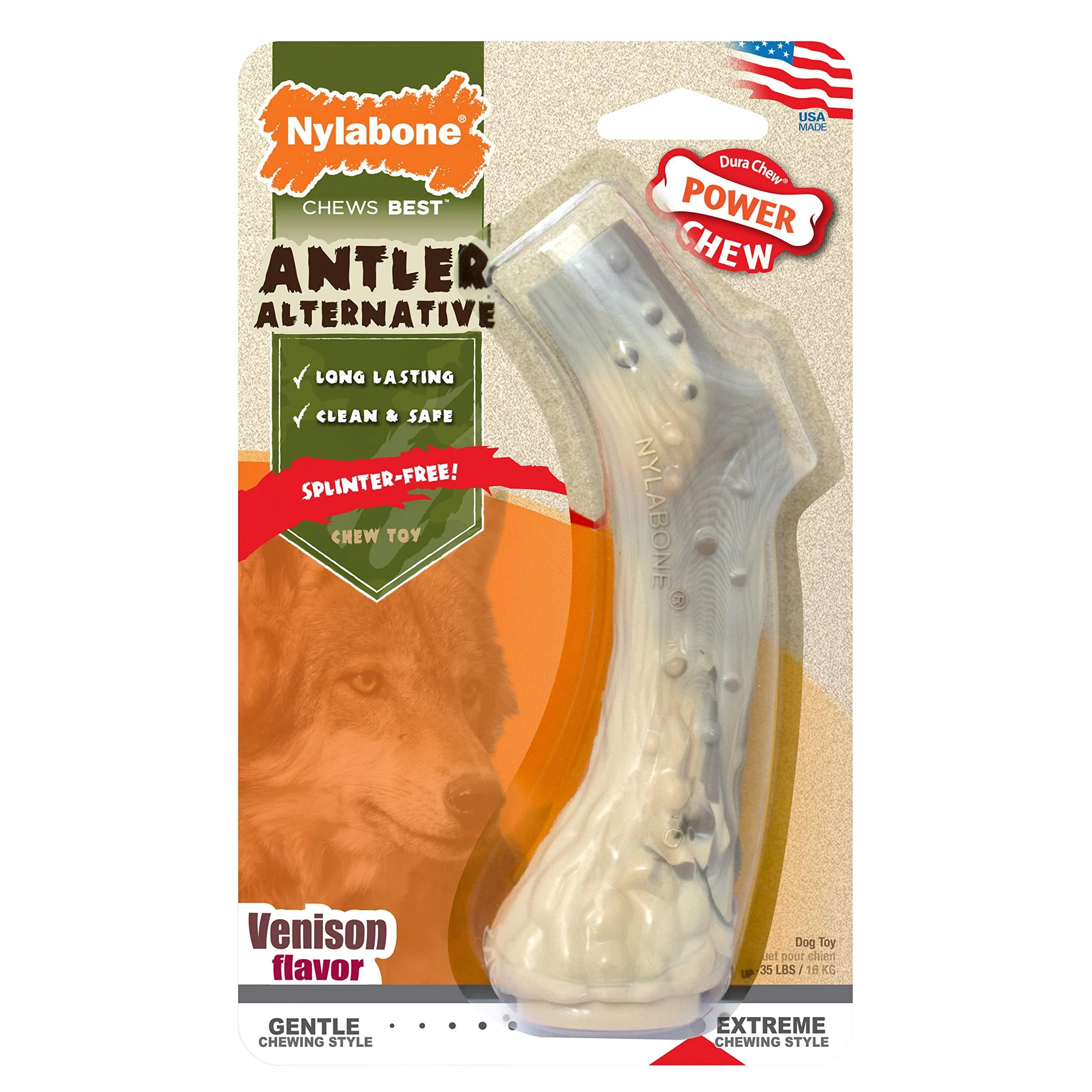 Interpet NAN103PEU Nylabone Kauspielzeug f r extreme Kauer Geweih - Wildgeschmack M