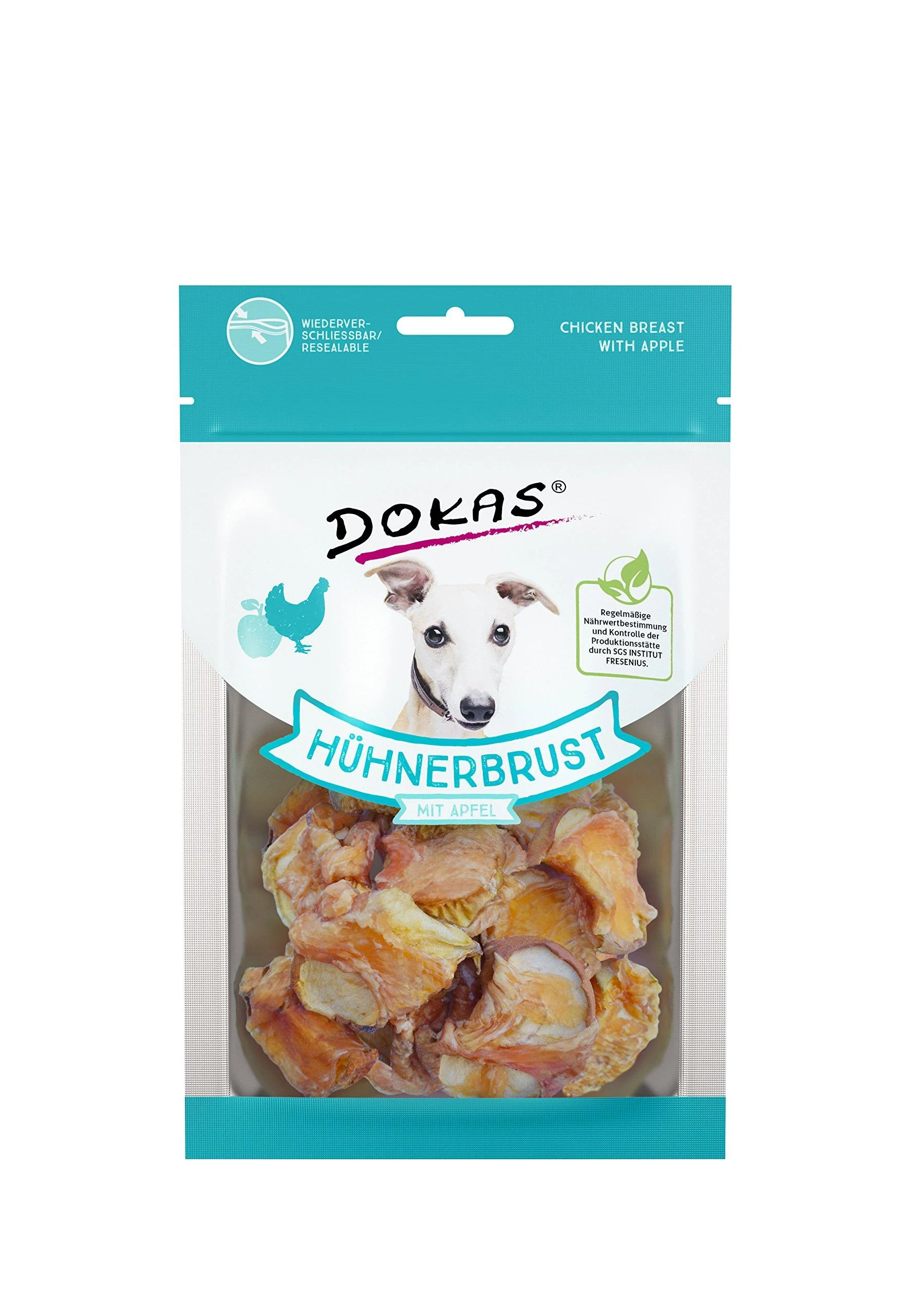 DOKAS Grain-free premium snack with chicken breast for dogs apple 1 x 70g Apple 70 g (1 pack)