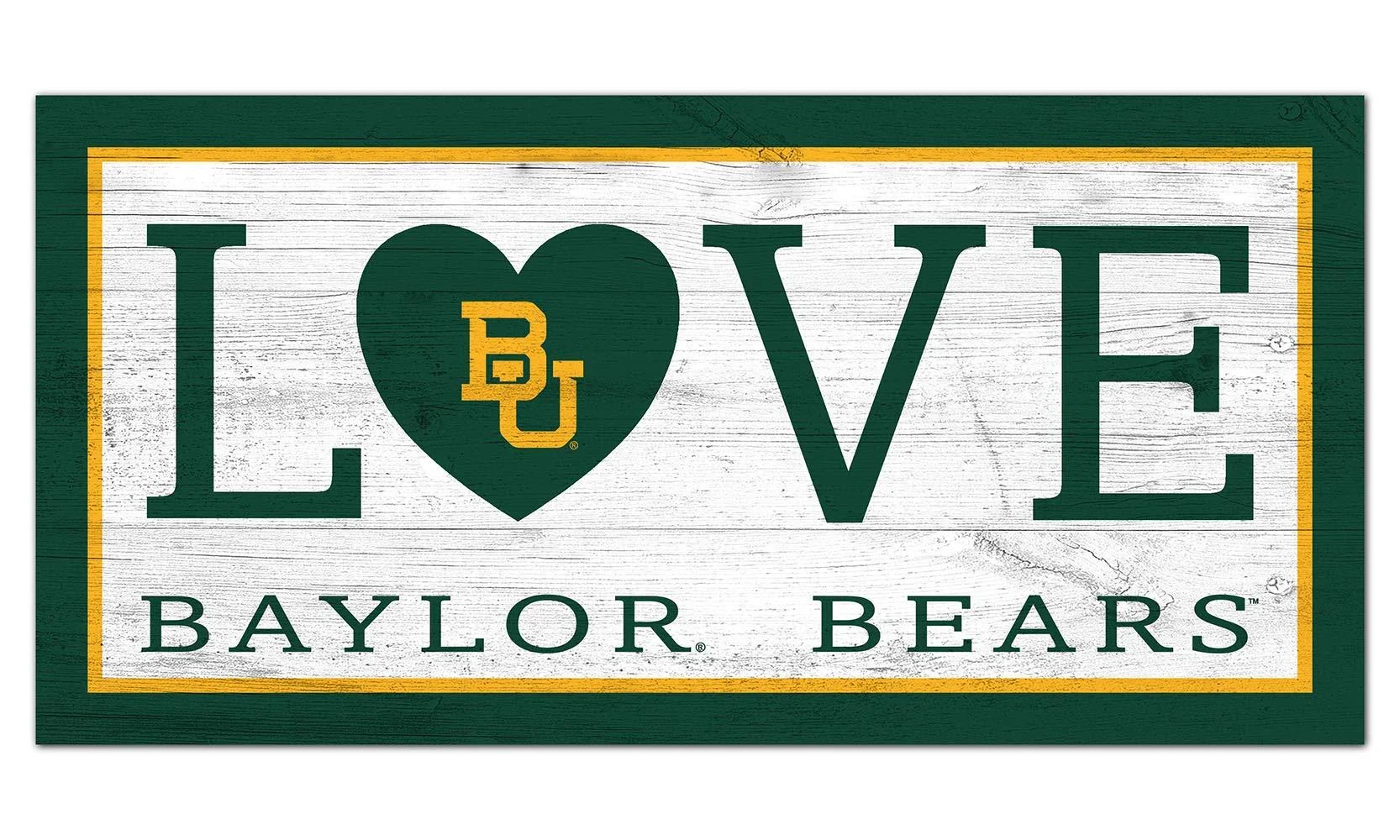 Fan Creations NCAA Baylor Bears Unisex Baylor Love Sign, Team Color, 6 x 12