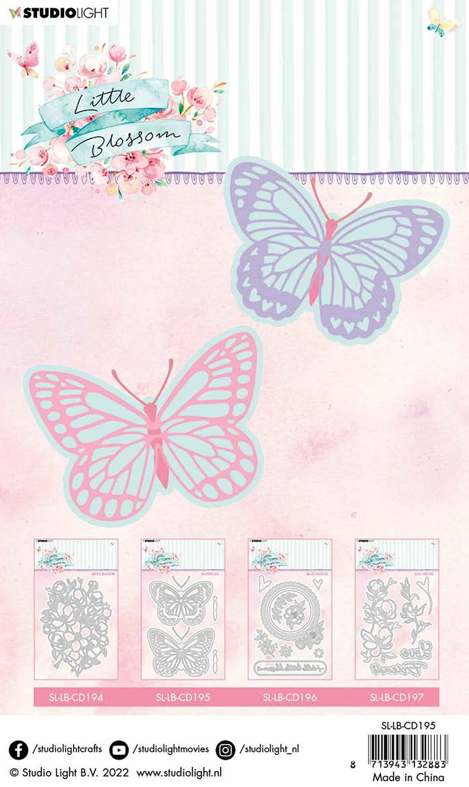 STUDIO LIGHT Little Blossom DIE Nr. 195 Butterflies