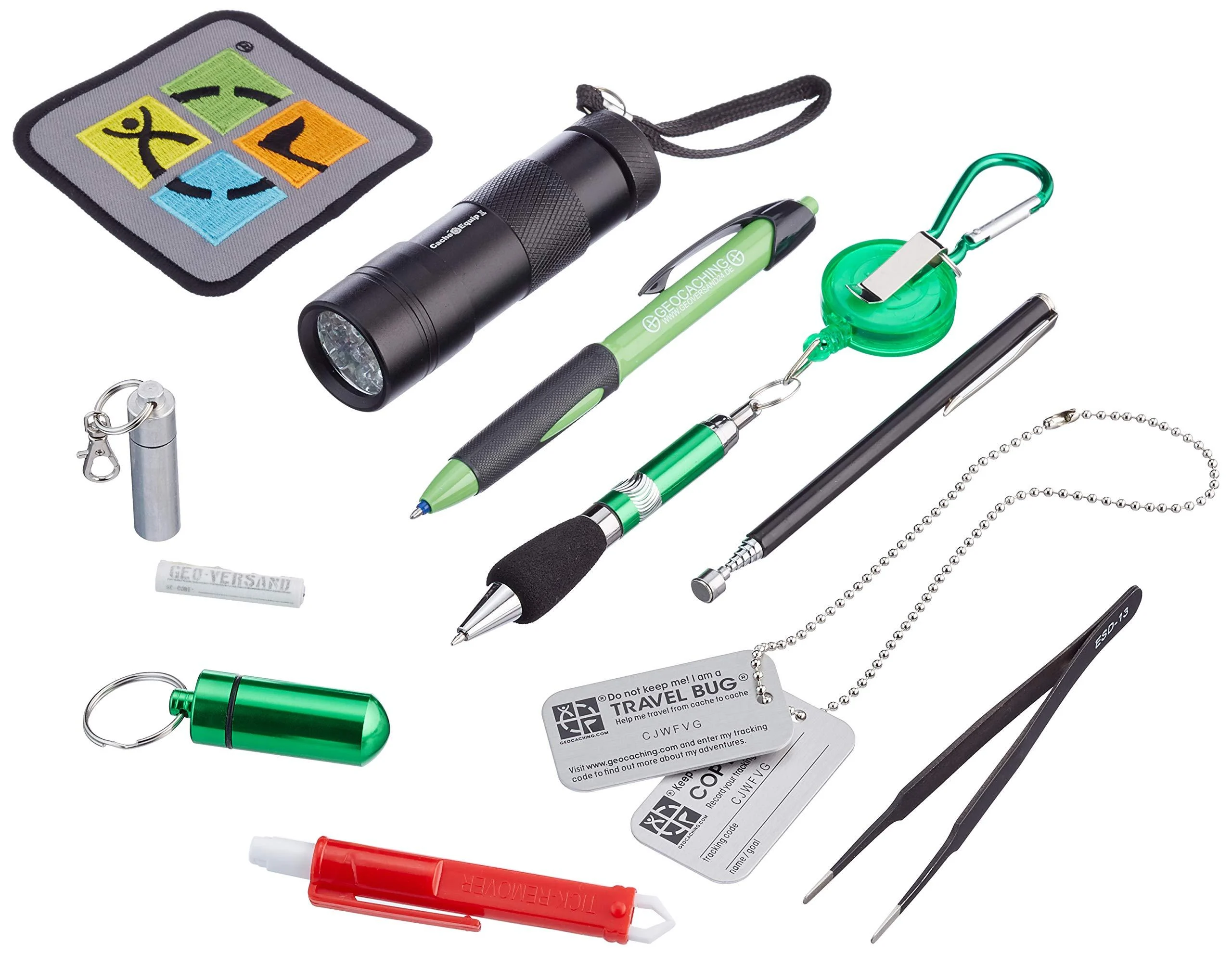 11 piece Geocaching Beginner Set - Basic with bag