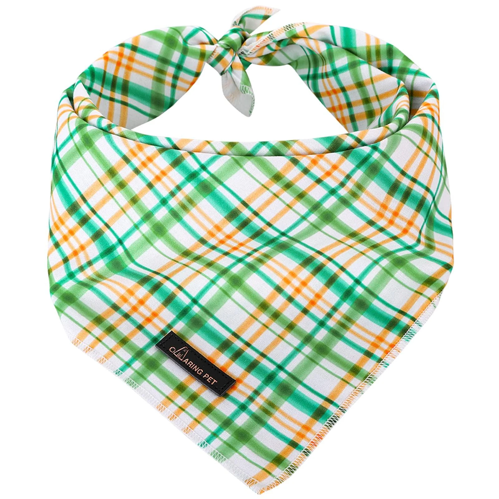 Aring pet dog bandana cotton green plaid dog bandanas convenient dog triangle bibs neckerchief for small and large dogs and cats s green plaid