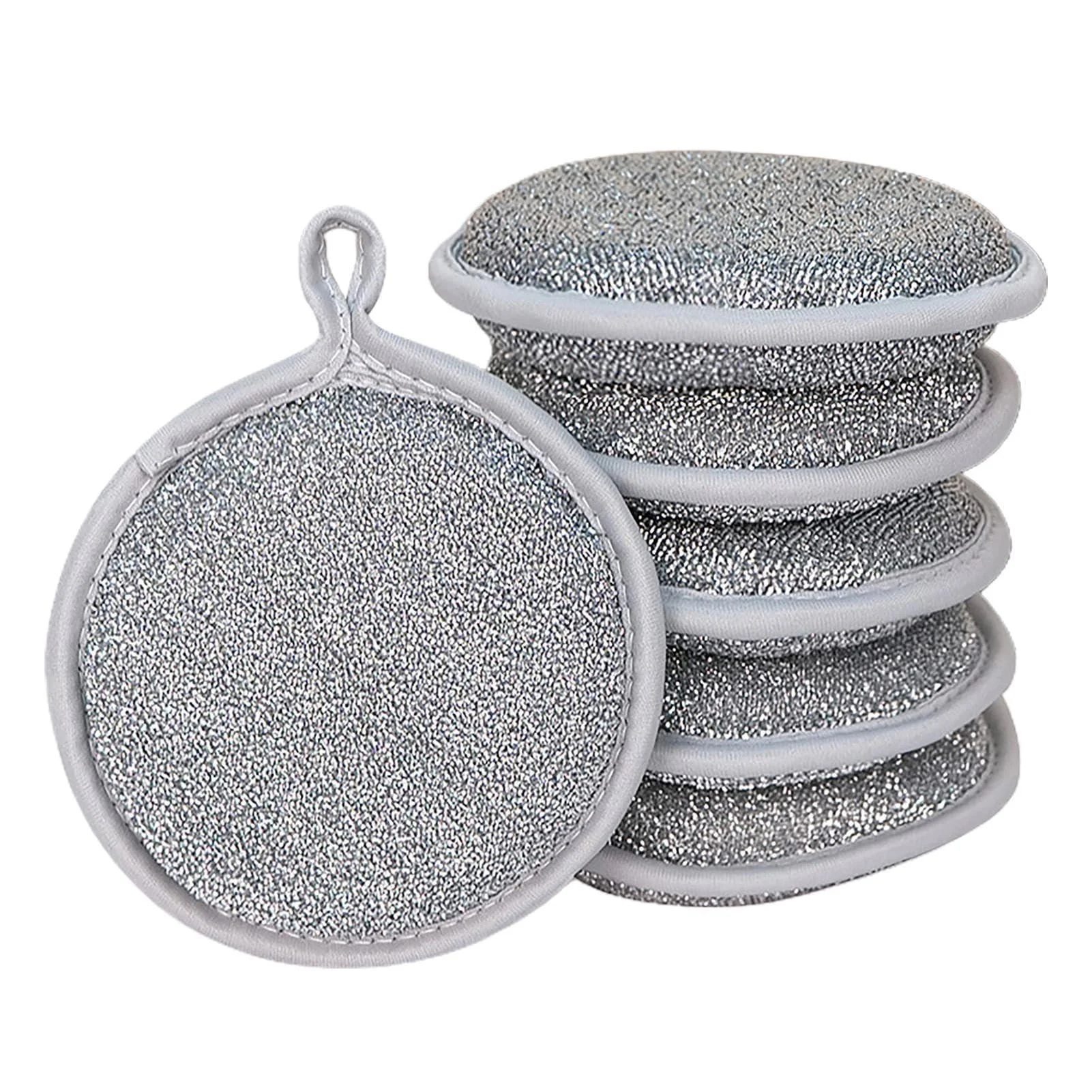 Wire Dishwashing Rags - 6 Non Scratch Wire Dishcloth Multipurpose Cleaning Rags Double Sided Wire Washing Cloth for Washing Dishes Car Detailing