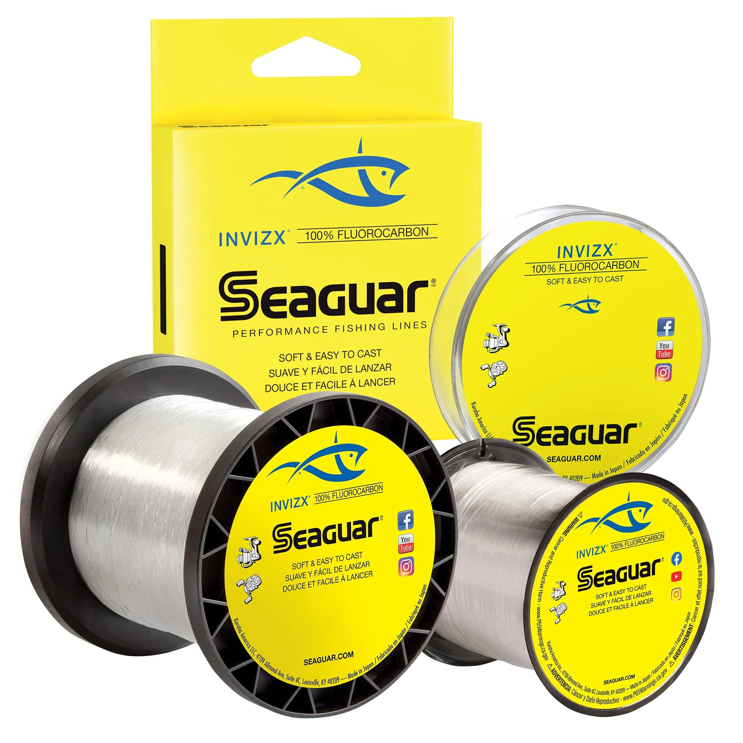 Seaguar InvizX 100% Fluorocarbon 1000yd 17lb, One Size