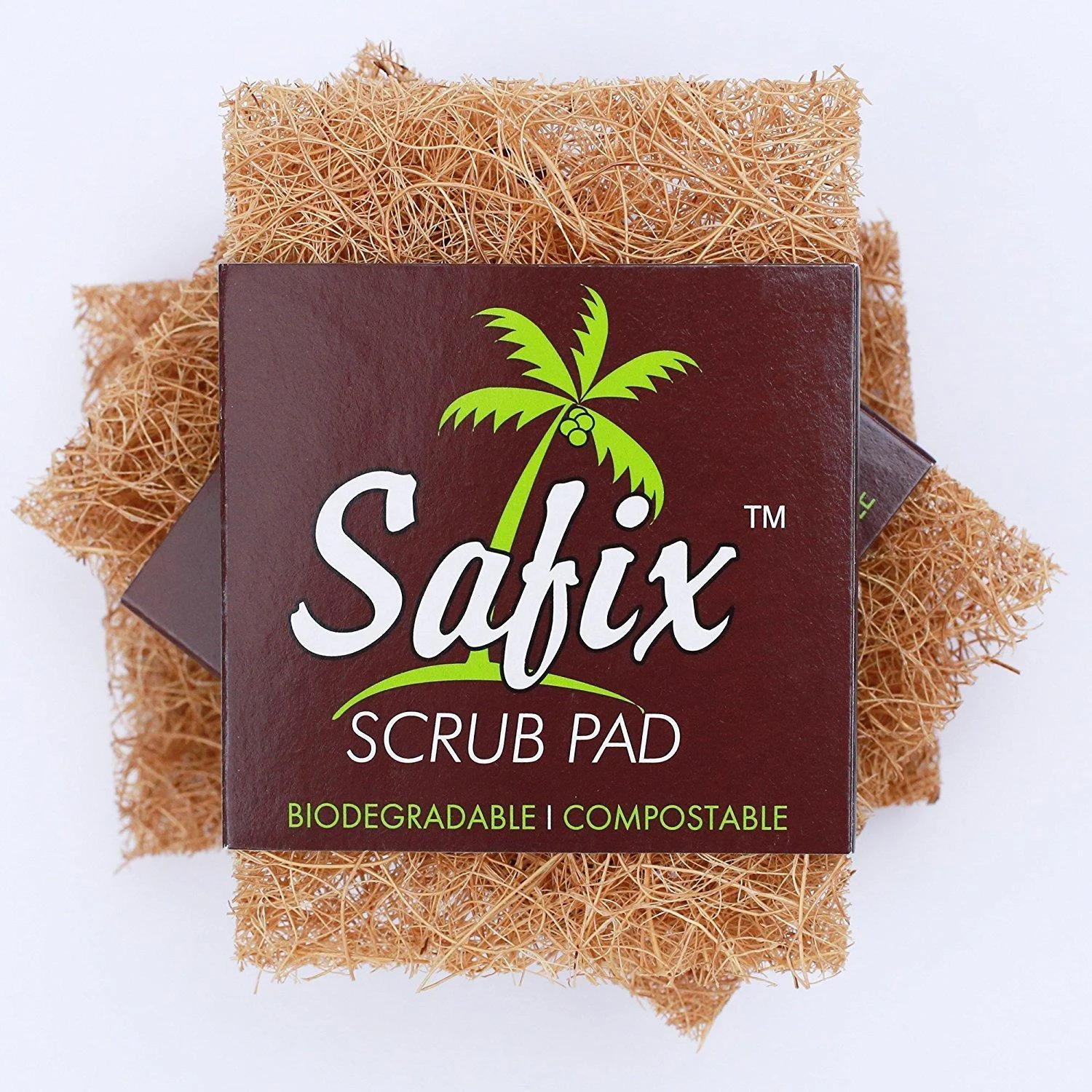 Safix 684612000315 Safix Natural Non-Scratch Multi-Purpose Coconut Scrub-Pad 6-Count Gold 6 Pack