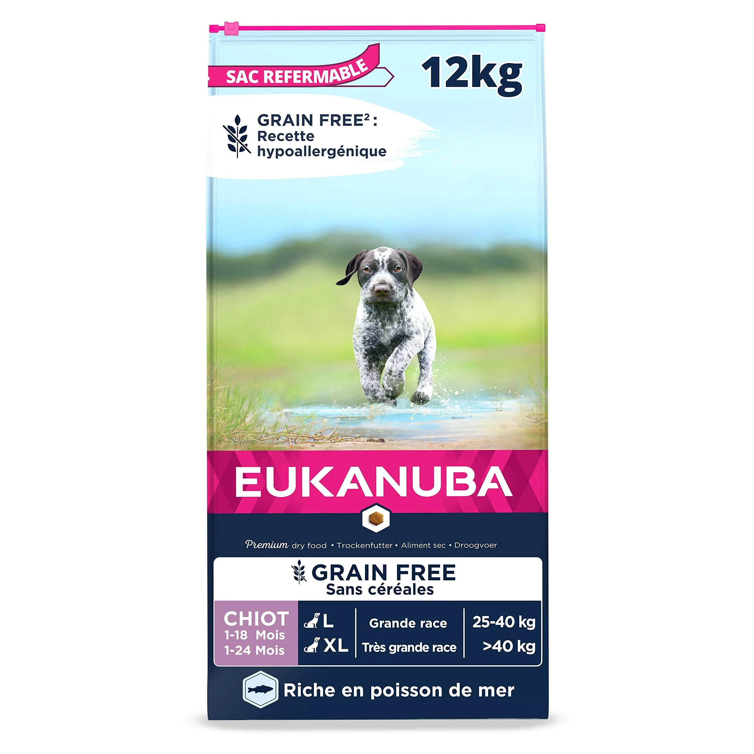 EUKANUBA Grain Free Dog Food Puppy & Junior Large Breeds Rich in Fish 12kg