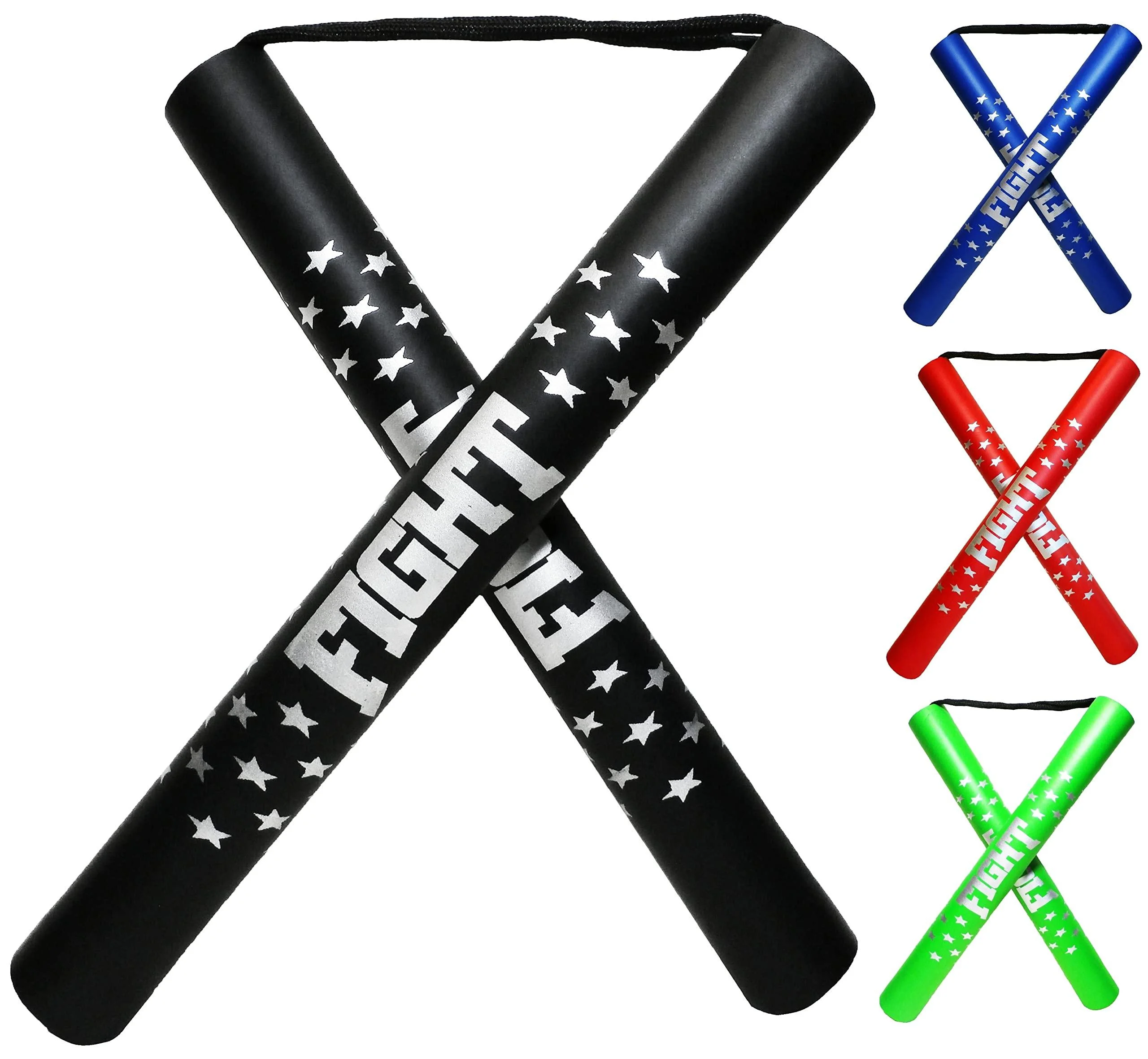 F.A.L. product Nunchakus Safe Foam Rubber Nunchucks for Training with Cord for Kids & Beginners Black
