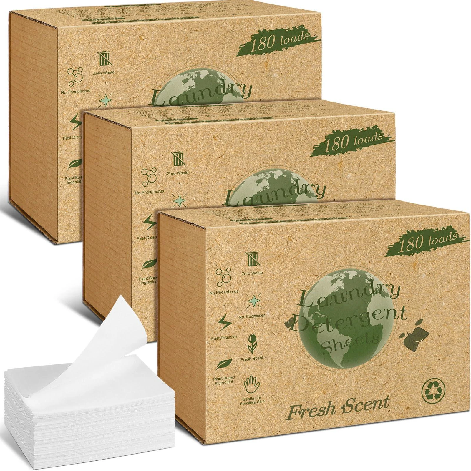 540 Sheets Laundry Sheets Bulk Laundry Detergent Sheets Travel Laundry Sheets Bulk Travel Detergent Sheets Fresh Scent Laundry Detergent Strips Laundry Supplies for Travel Apartments Dorms - Heigble