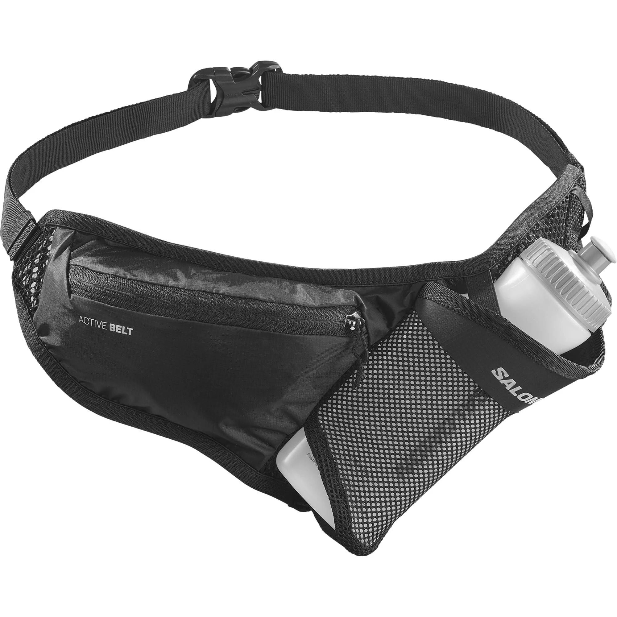 Salomon Active Bottle Unisex belt Trail Running hike ski with included 3D drinking bottle quick access easy to use versatile use black