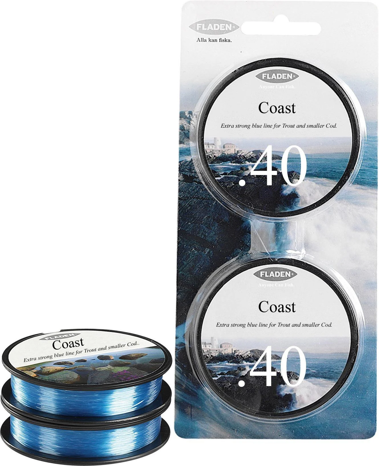Fladen Supra Fishing Line Blue 2 x 100 m Spool Coastal 19.8 lb