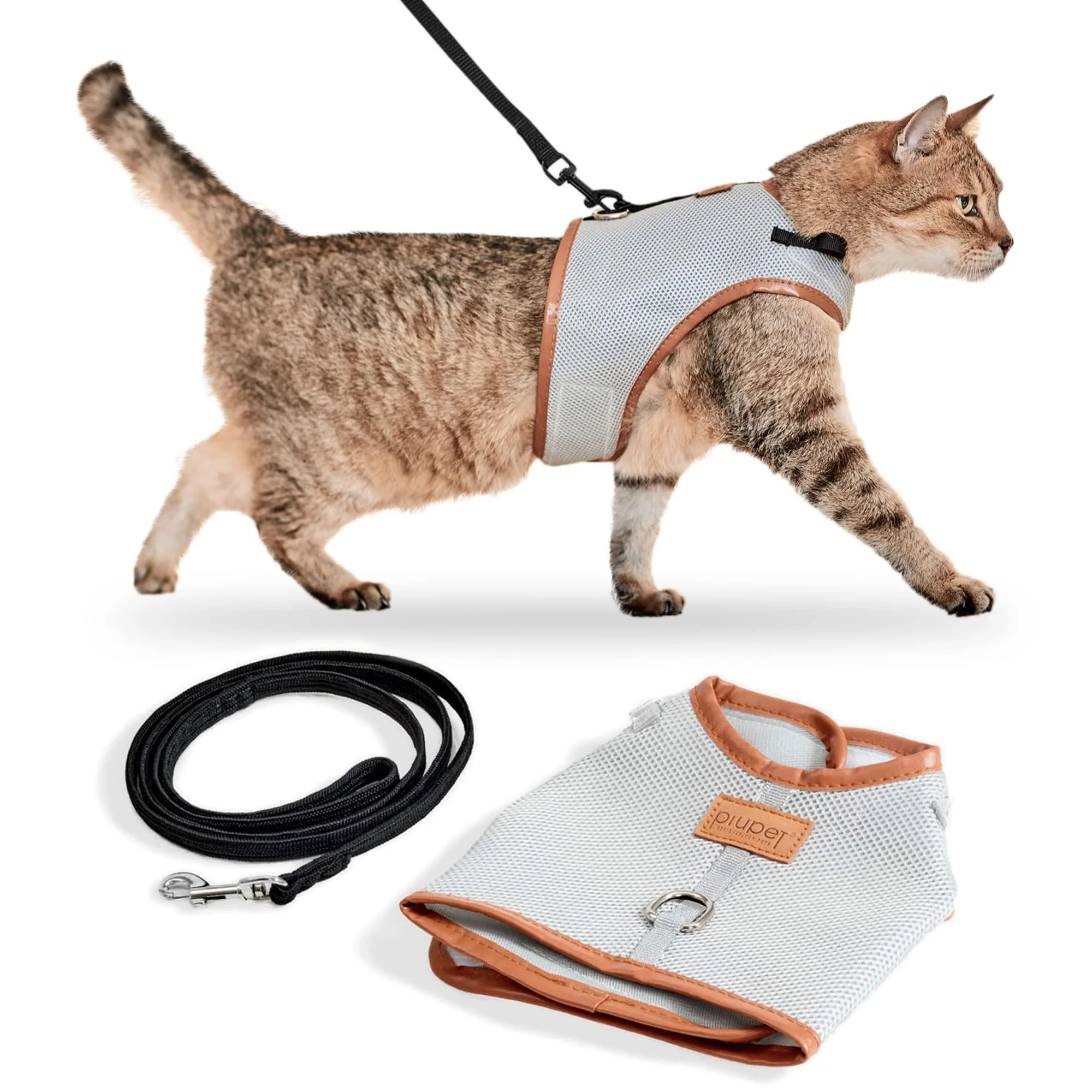 Piupet cat dishes (m) with 1.2m leash i outbreak-proof i crockery cat I cat dishes.