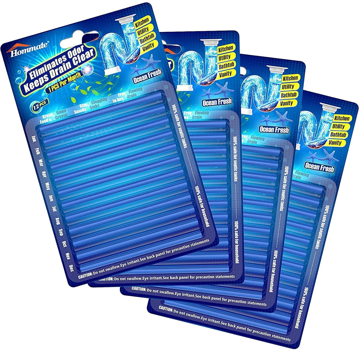 Drain Sticks Drain Cleaner Sticks Drain Stix Prevent Clogs Freshen Smells Non-Fragile Drain Cleaning Sticks for Sinks