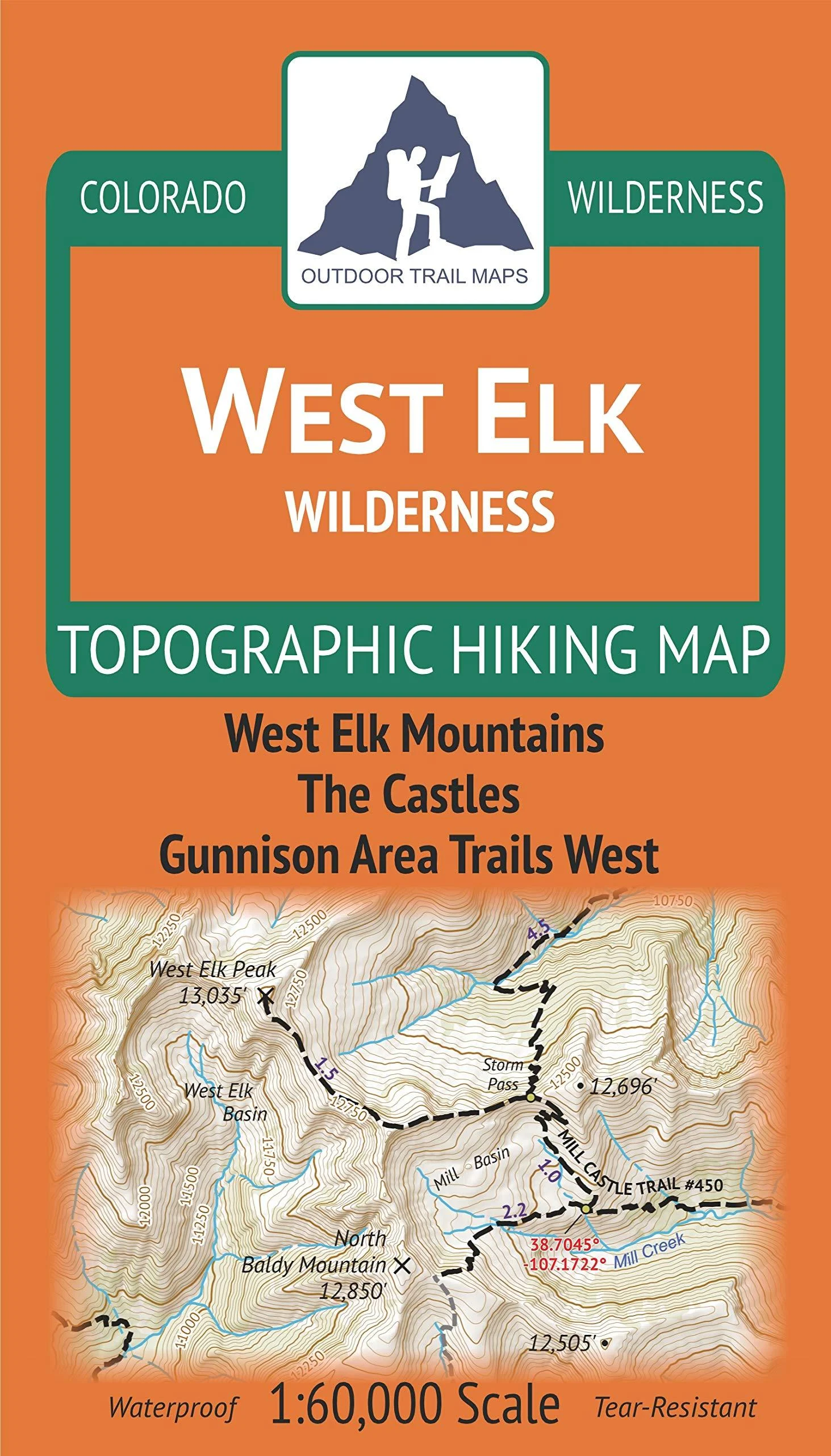 Outdoor Trail Maps West Elk Wilderness - Colorado Topographic Hiking Map (2019)