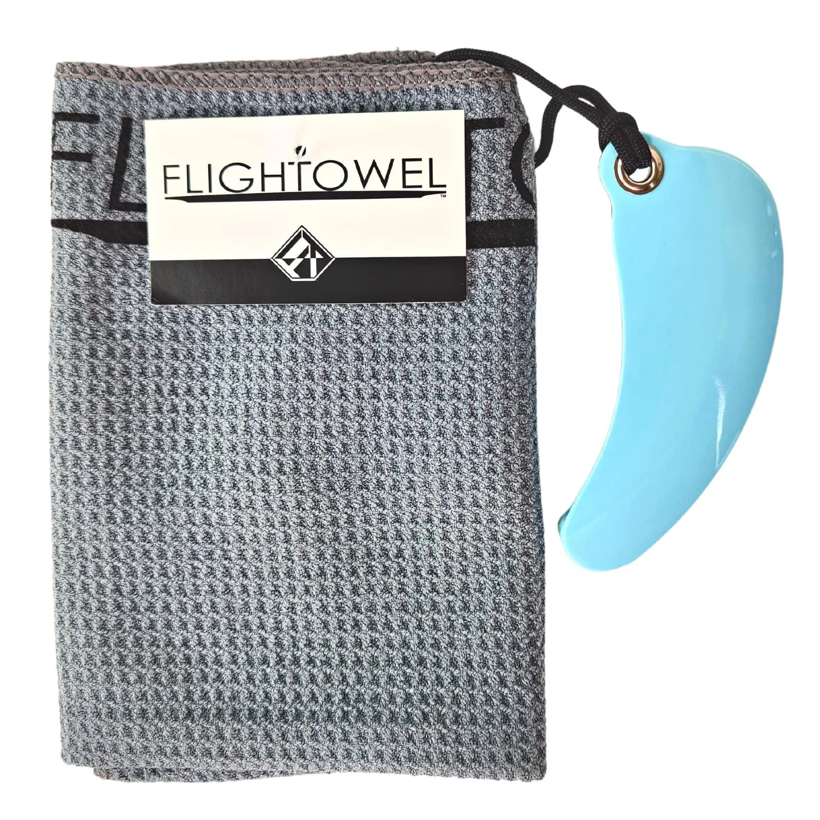 FlighTowel Disc Golf Towel | Microfiber Cloth with Real Innova Destroyer Disc Attached | Resistance Pocket for Disc Golf Warm-up | Prevent Injuries and Gain Strength (Colors Will Vary) Right-Handed