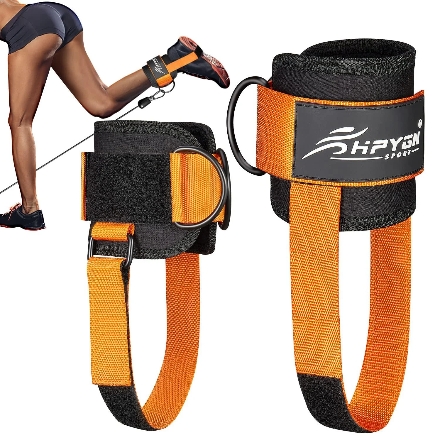 HPYGN Ankle Strap for Cable Machine, Padded Ankle Straps for Cable Machine Kickbacks, Glute Workouts, Leg Extensions, Curls, Booty Hip Abductors Exercise, Adjustable Comfort Ankle Cuff for Gym NEW